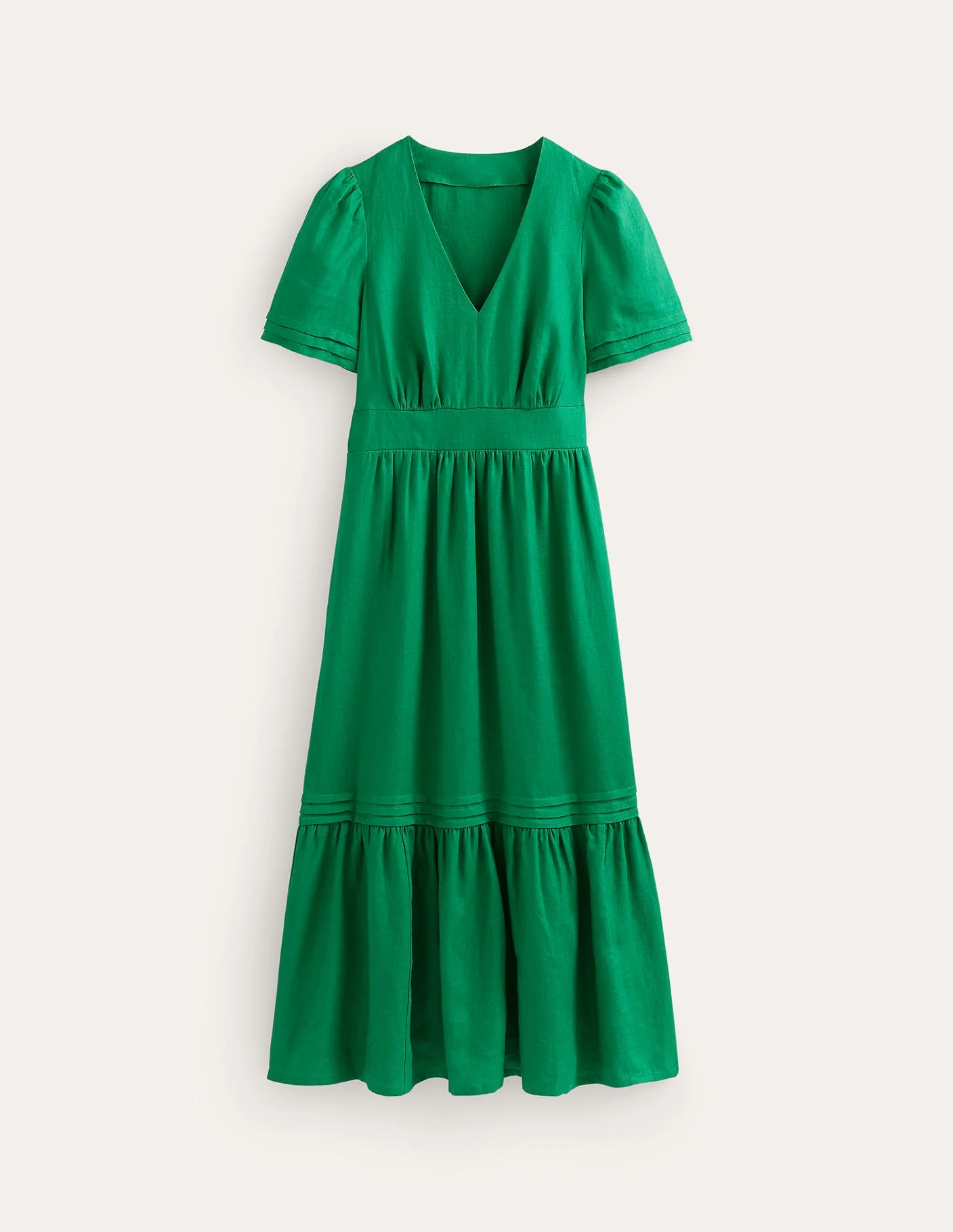 Eve Midikleid aus Leinen-Grünes Tamburin - Image 8