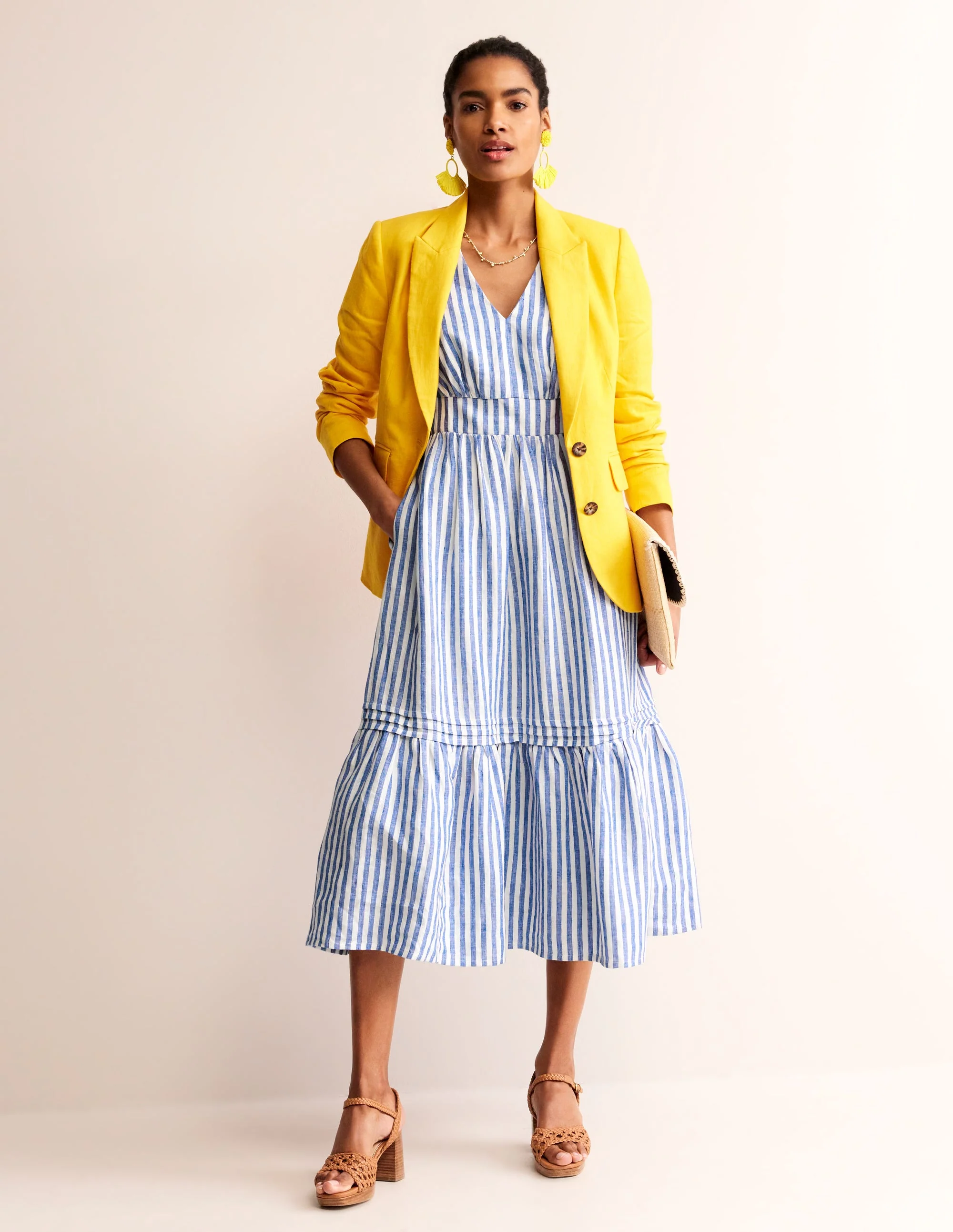 Eve Midikleid aus Leinen-Surf the Web Streifen - Image 6
