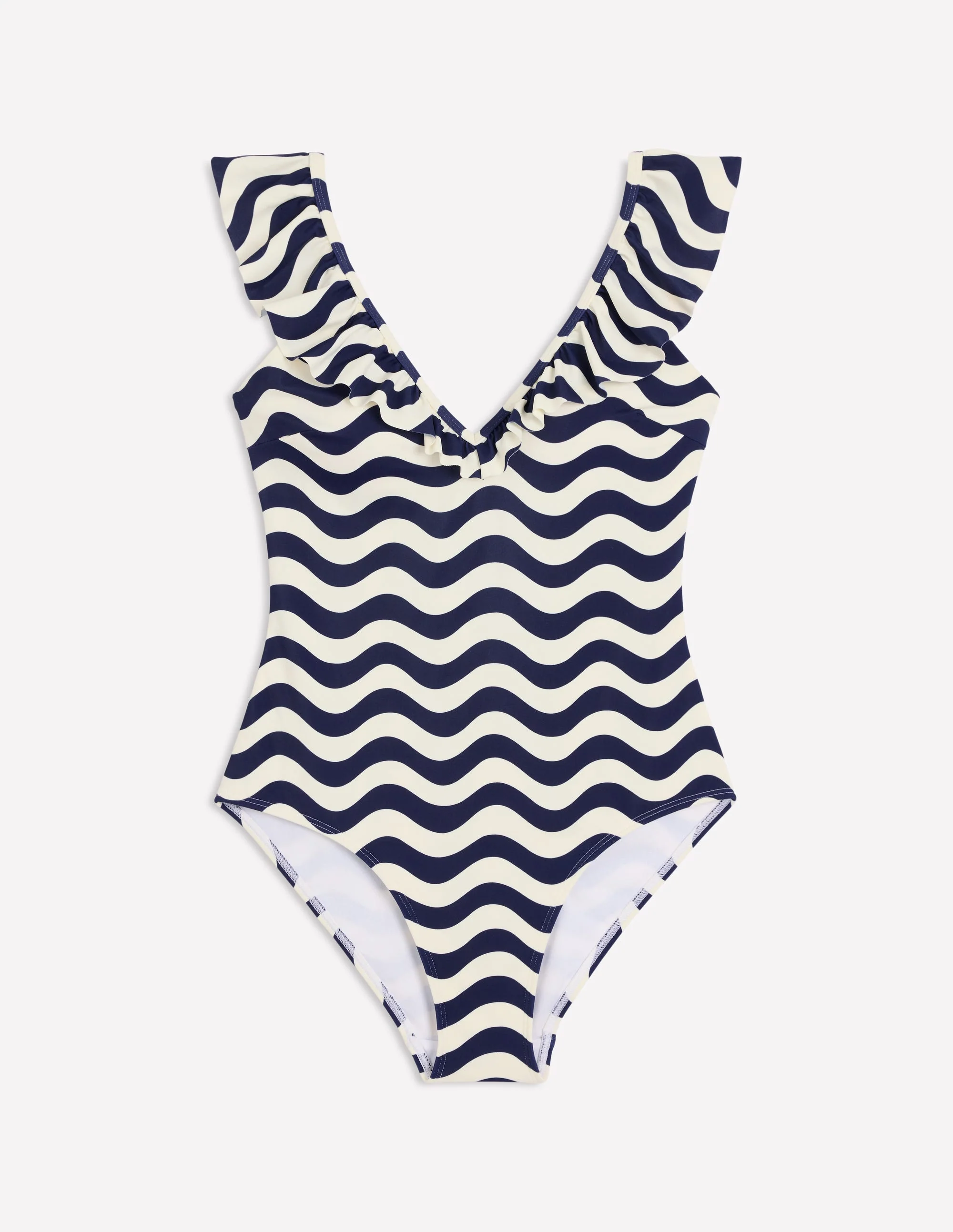 Evia Badeanzug mit Rüschen-Französisches Marineblau, Mono-Welle - Image 5