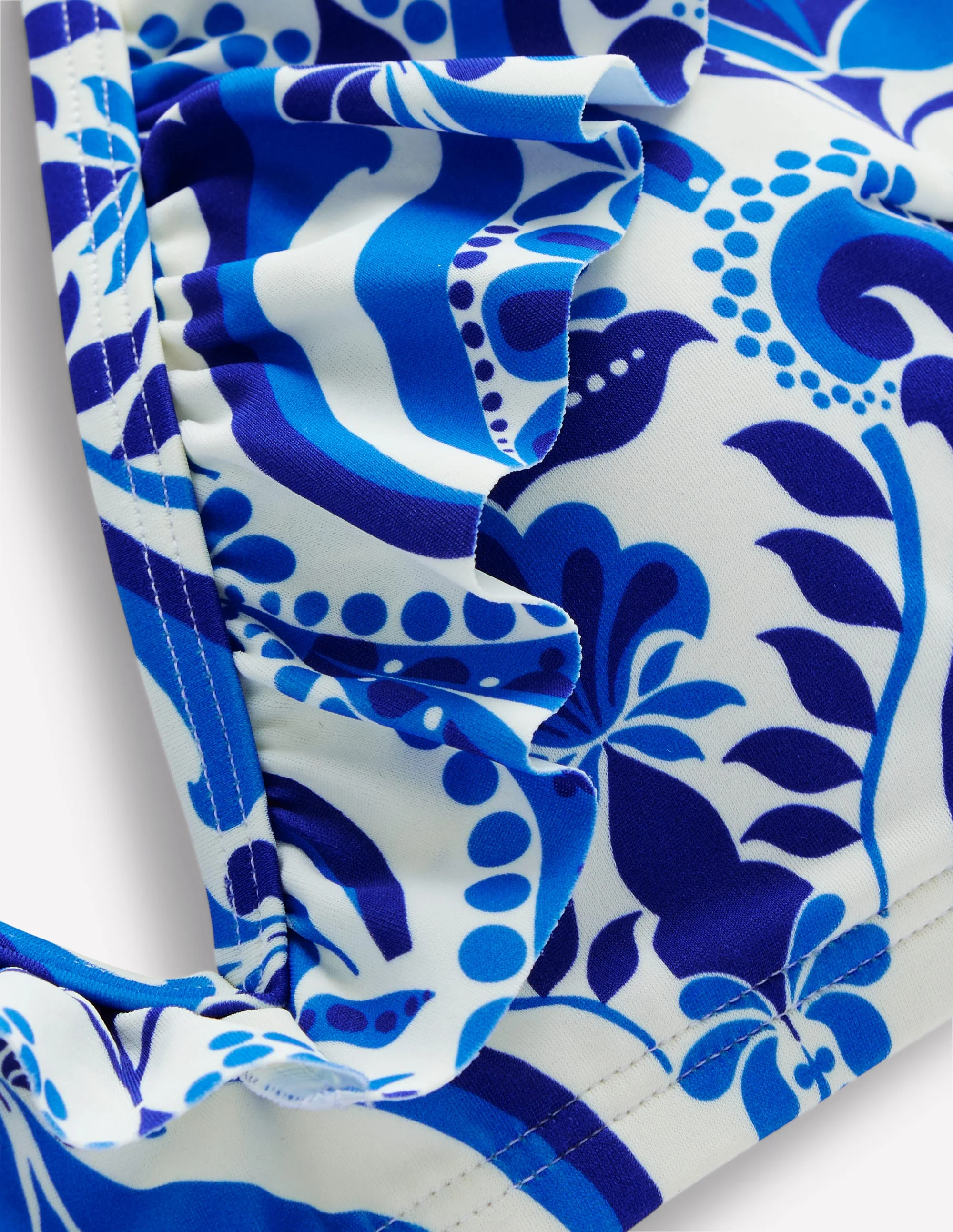 Evia Bikinioberteil mit Rüschen-Blau, Blumenmuster mit Ornamenten - Image 8