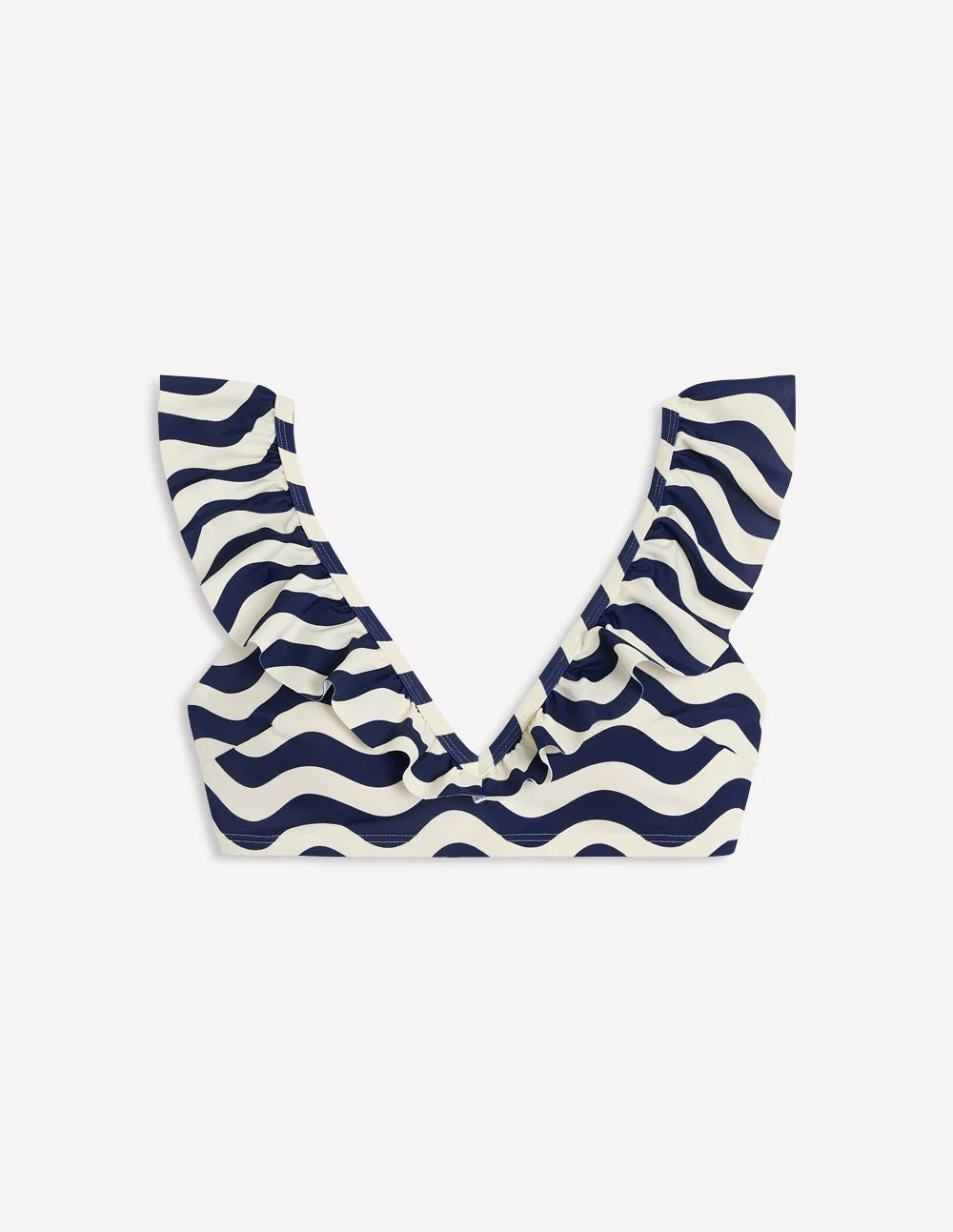 Evia Bikinioberteil mit Rüschen-Französisches Marineblau, Mono-Welle - Image 7