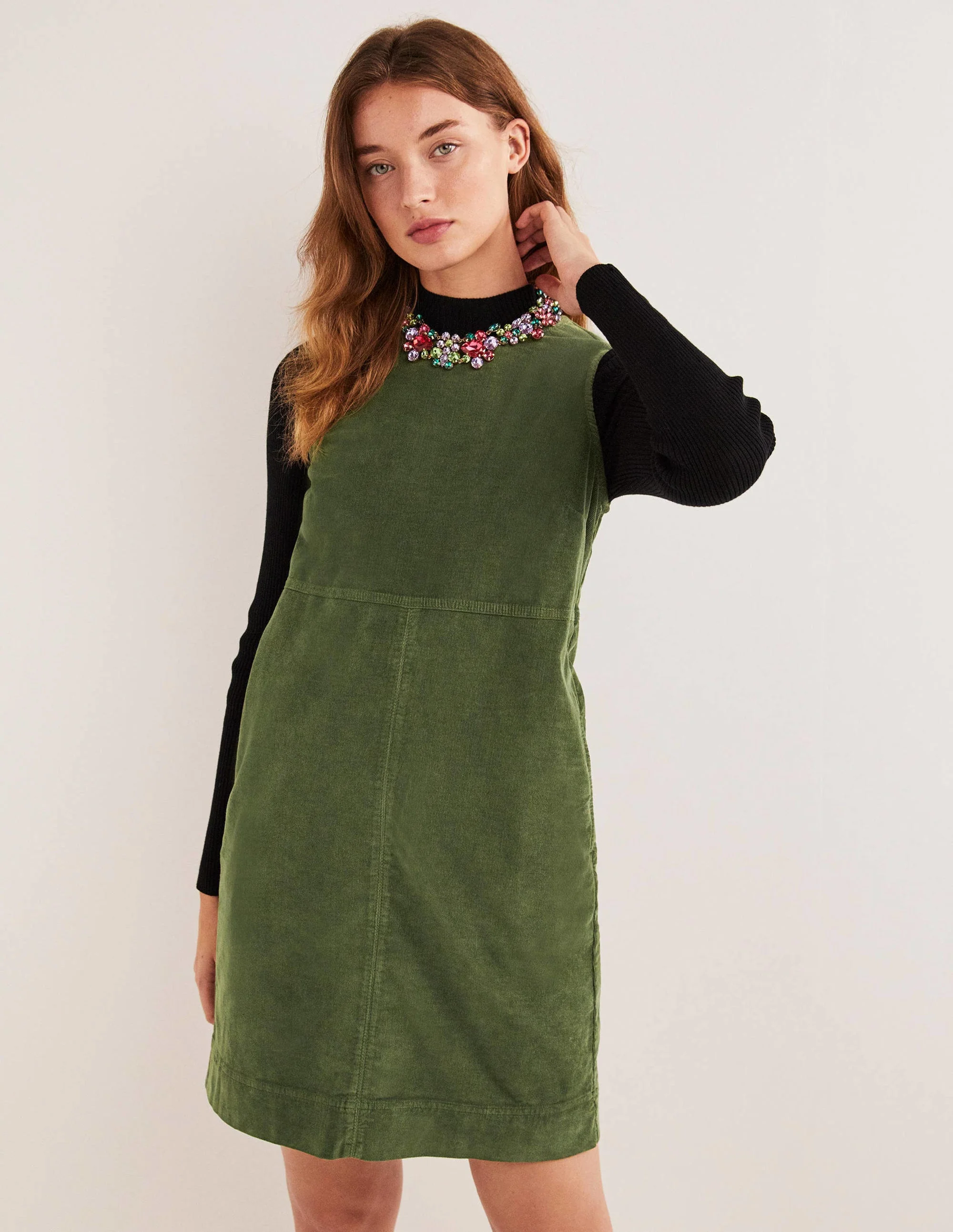 Evie Etuikleid aus Cord-Kohlgrün - Image 4