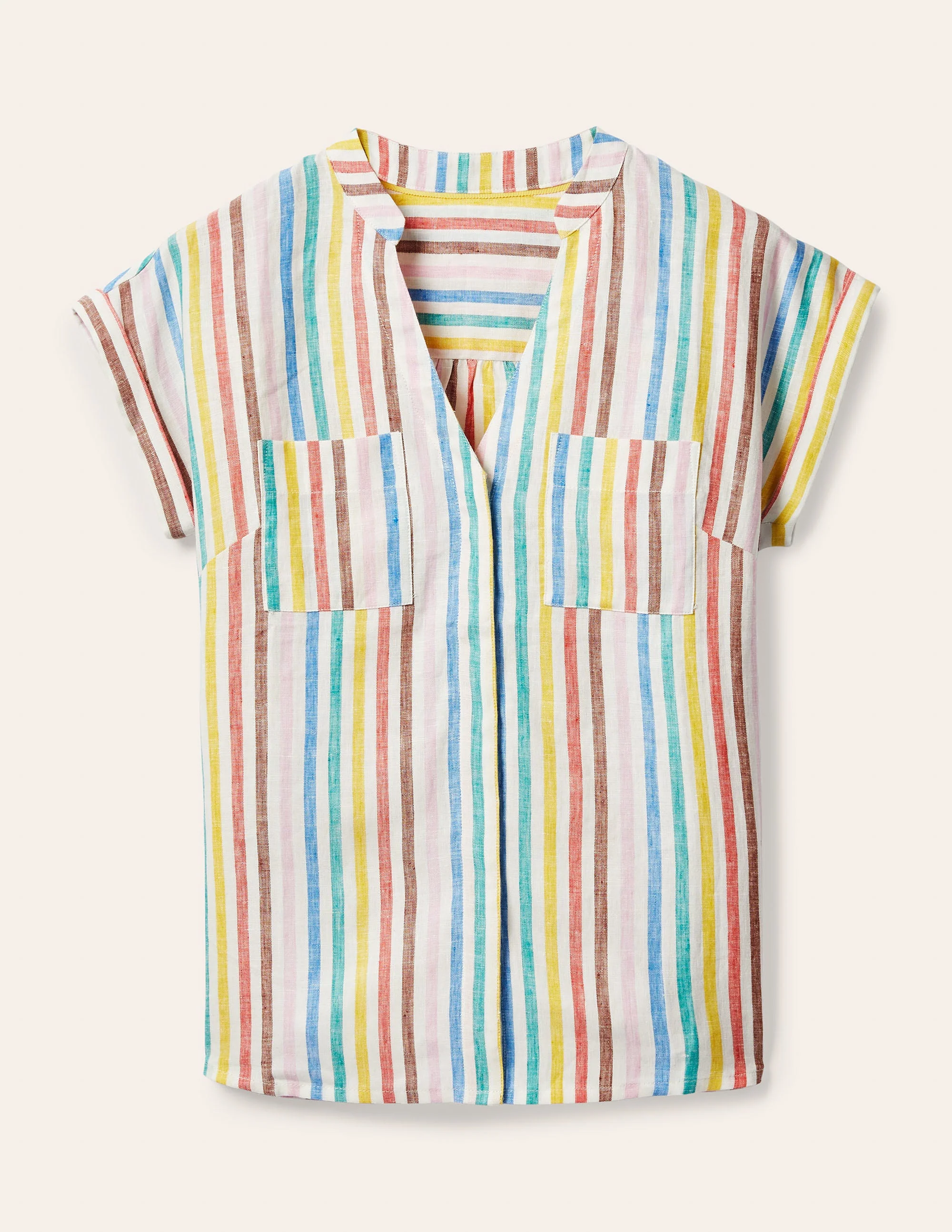 Evie Leinenhemd-Bunt Gestreift/Sommerlicher Webstoff - Image 5