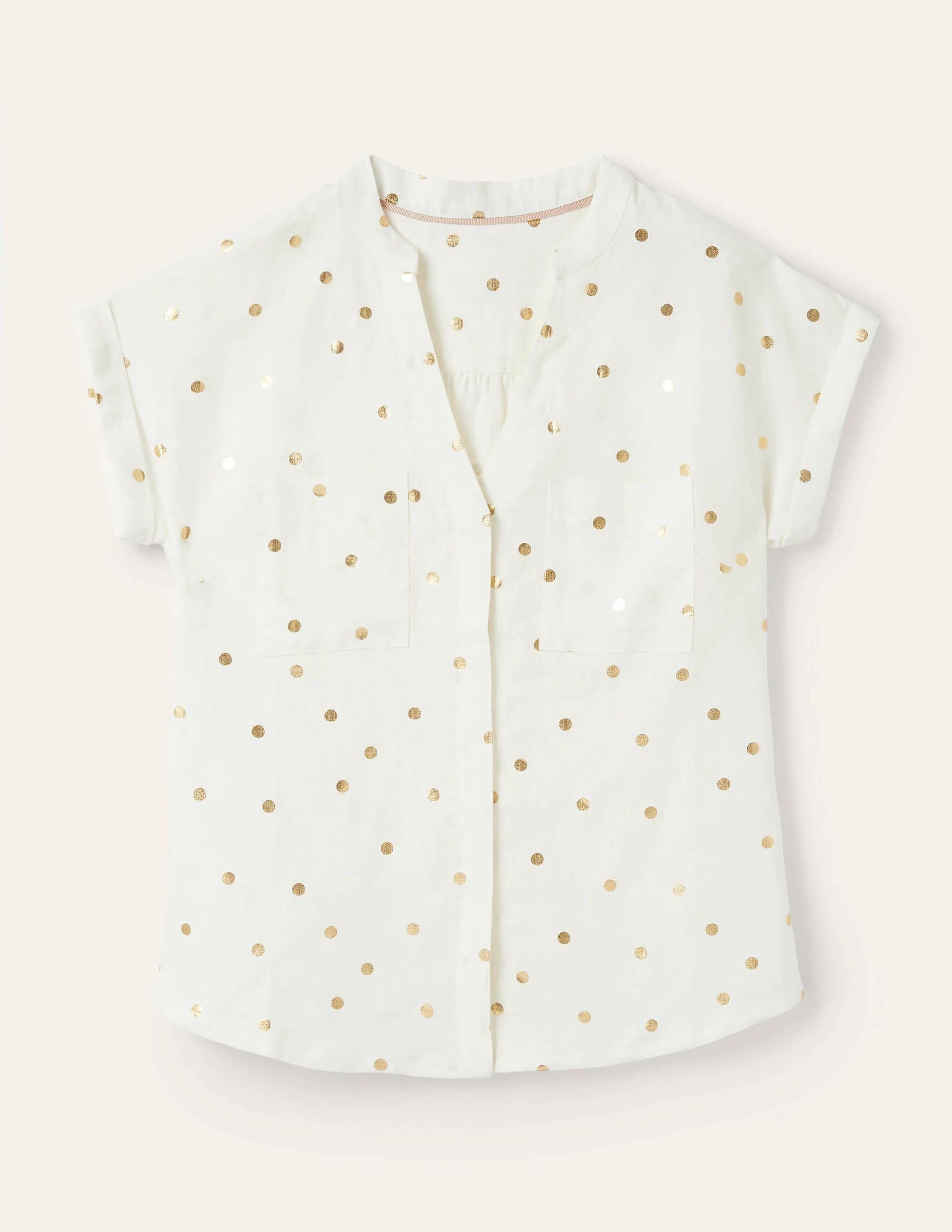 Evie Leinenhemd-Naturweiß, Polka-Tupfen - Image 6