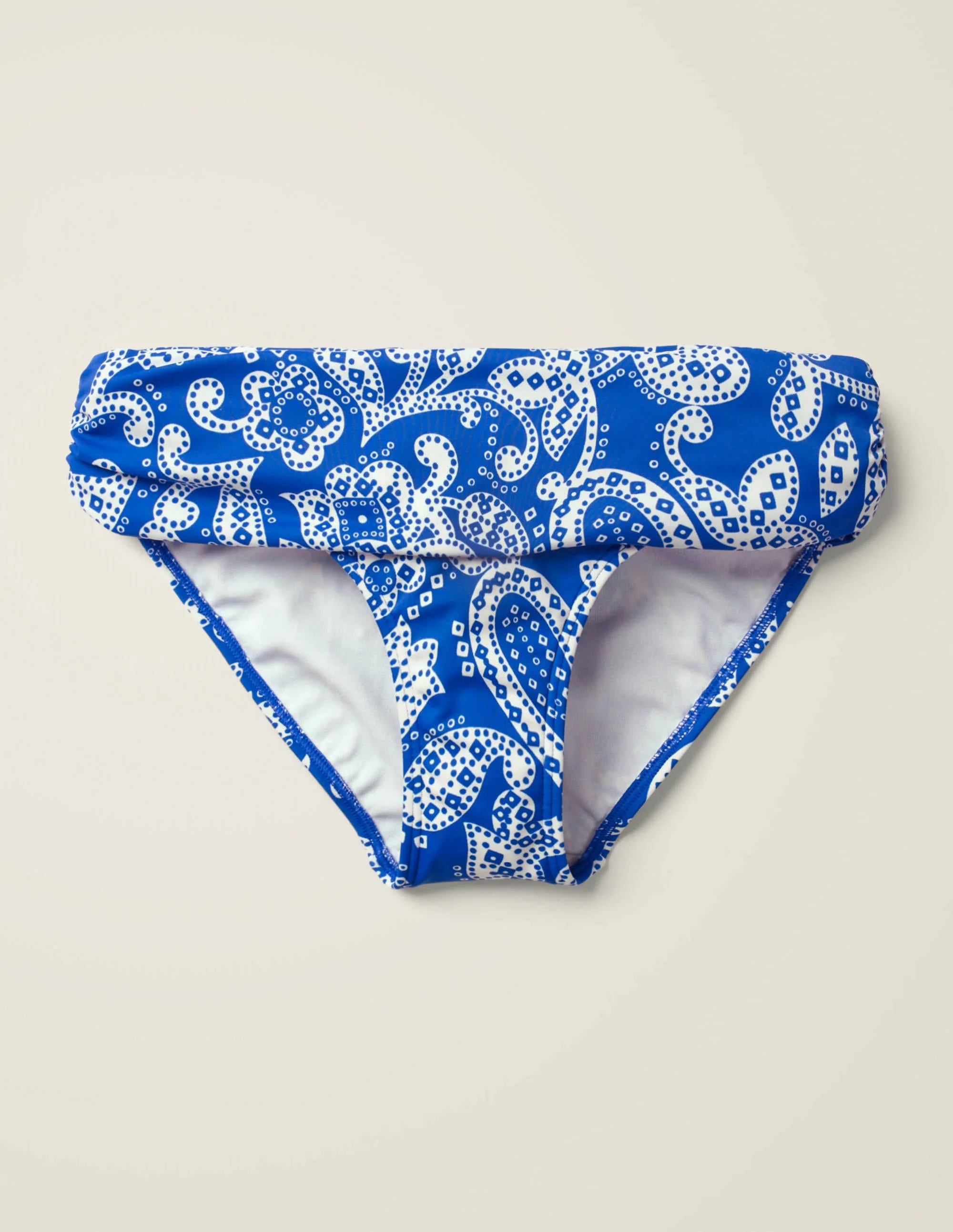 Eze Bikinihöschen zum Umschlagen-Kräftiges Blau, Getupftes Paisley-Muster - Image 5