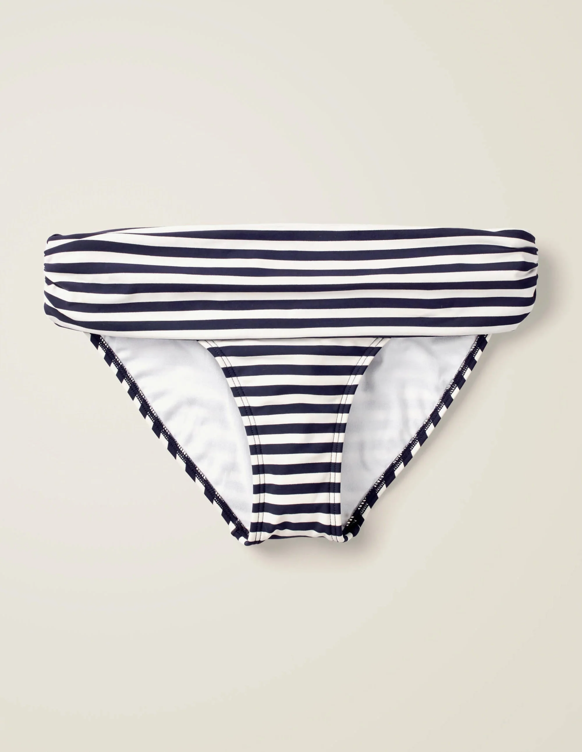 Eze Bikinihöschen zum Umschlagen-Navy/Naturweiß, Breite Streifen - Image 5