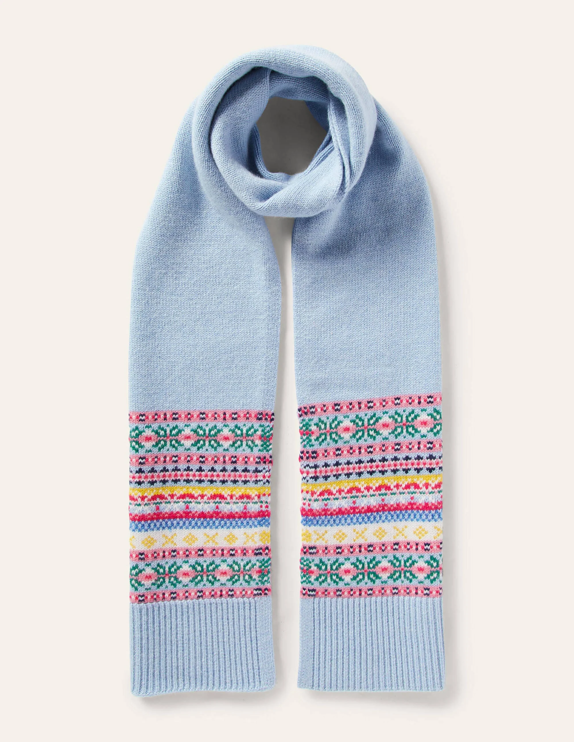 Fair-Isle-Schal-Eisblau