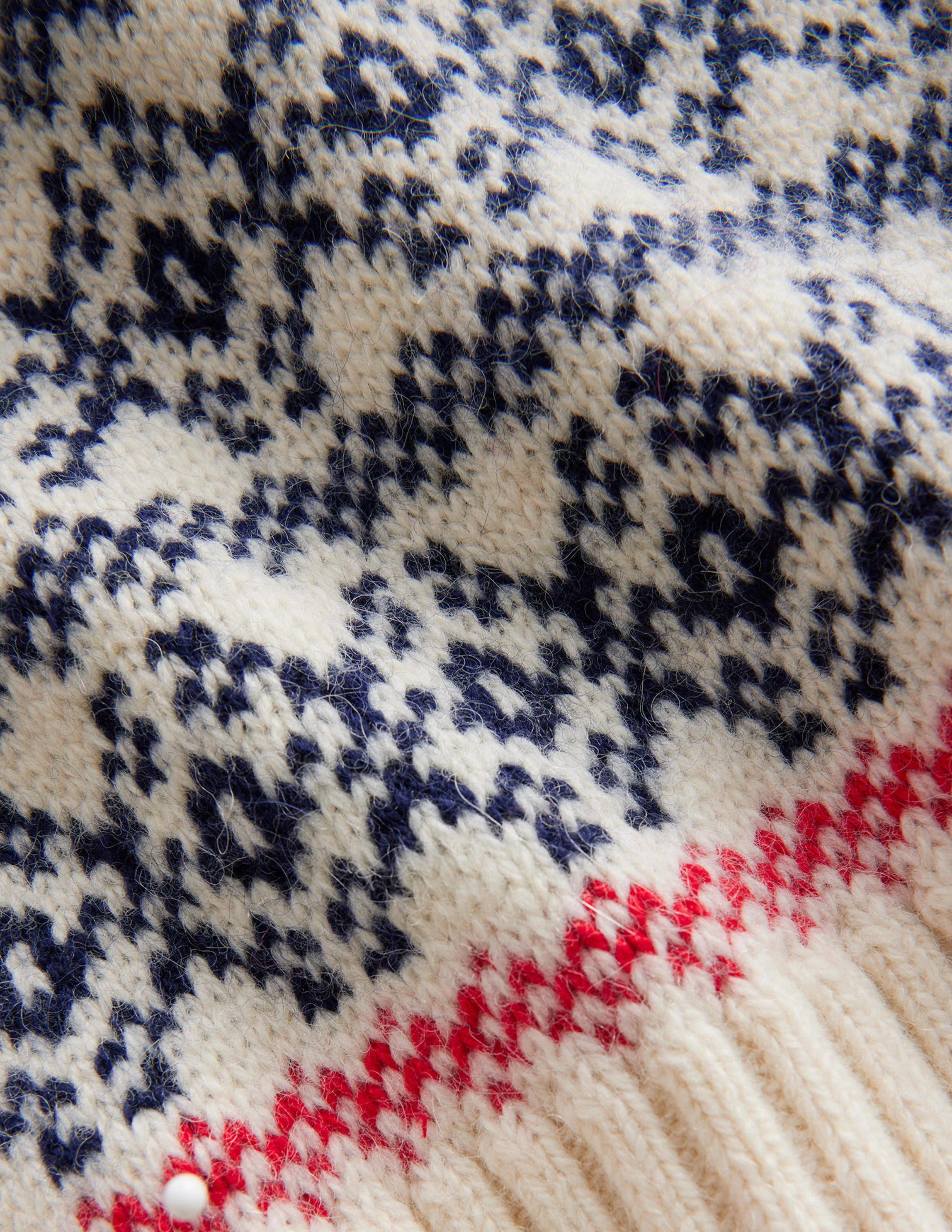 Fair-Isle-Wollschal-Marineblau/ Haferbeige Fair-Isle - Image 3