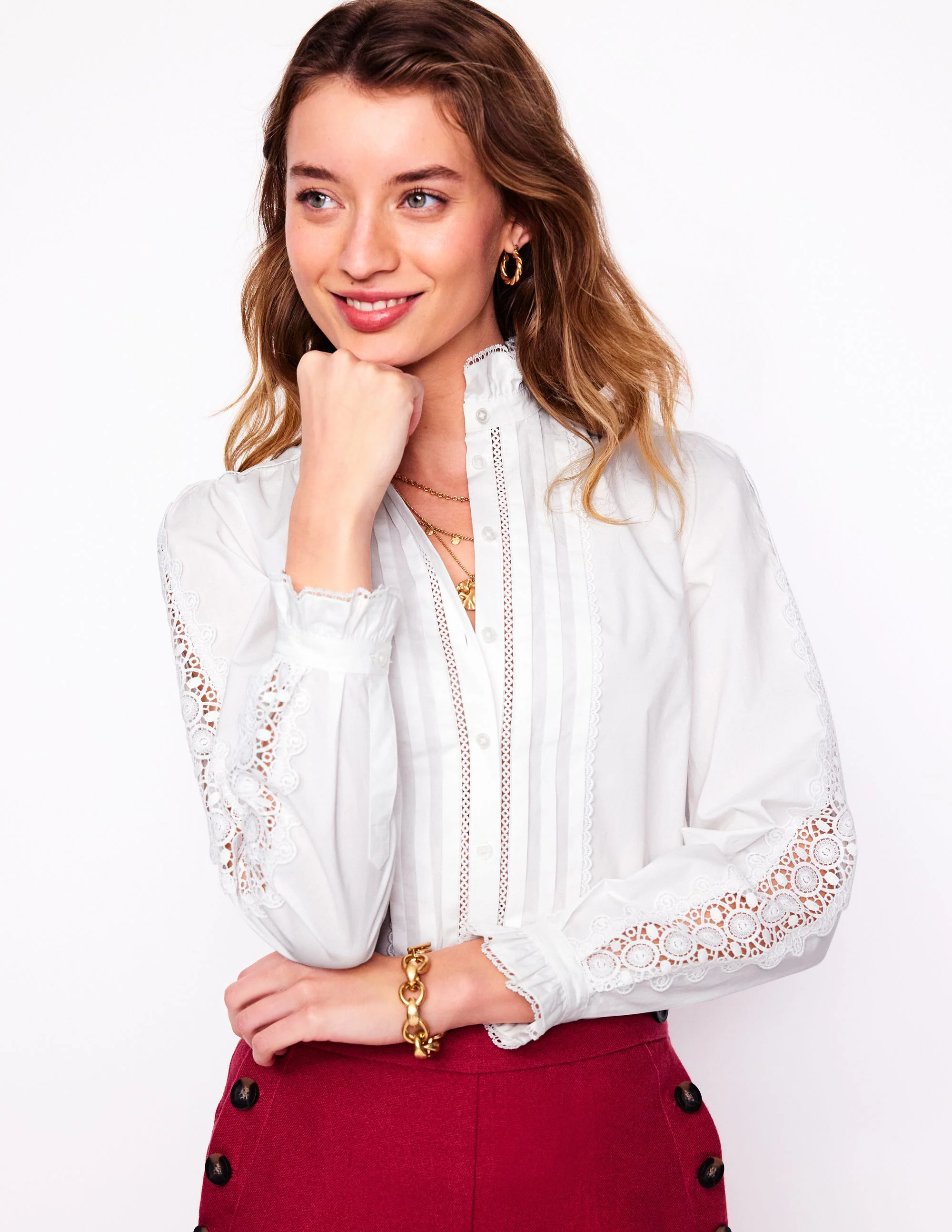Felicity Spitzenbluse-Weiß