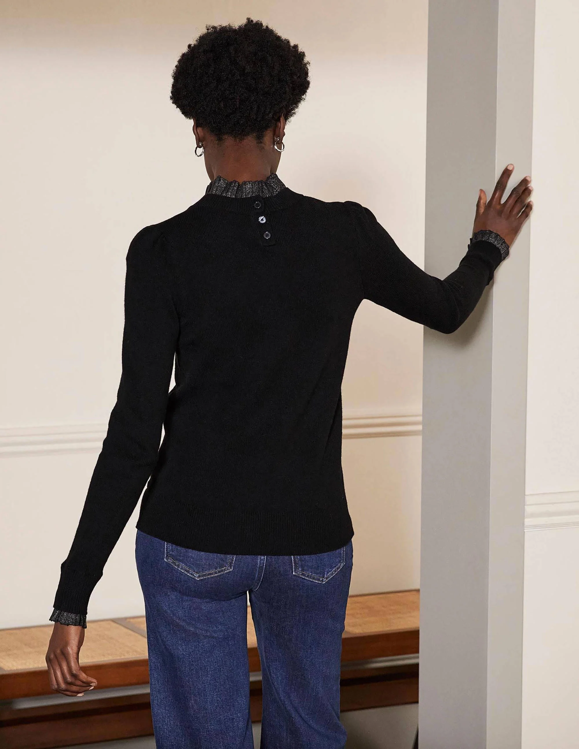 Felicity Verzierter Pullover-Schwarz-Metallic - Image 3
