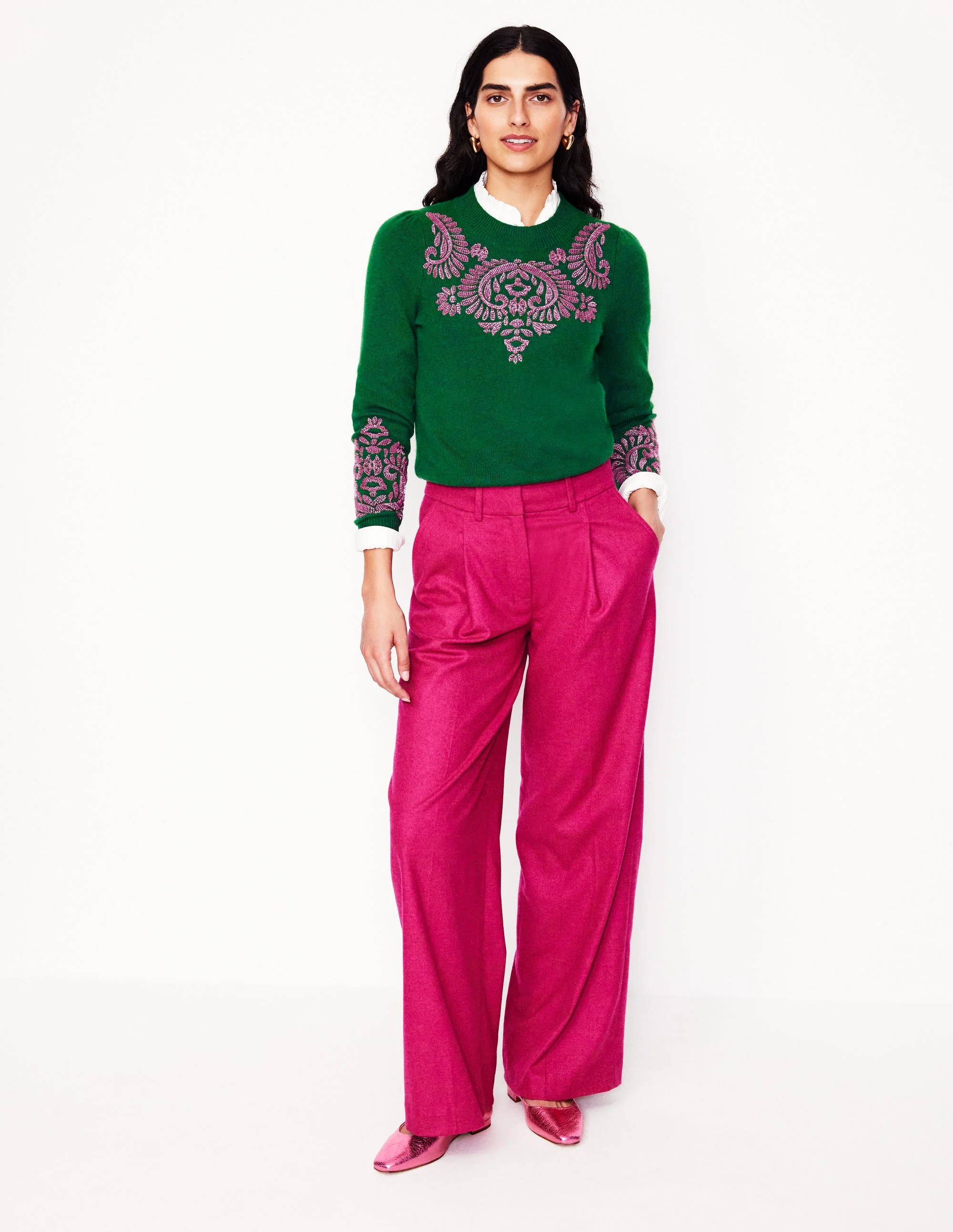 Fenella Verzierter Pullover-Kieferngrün - Image 5