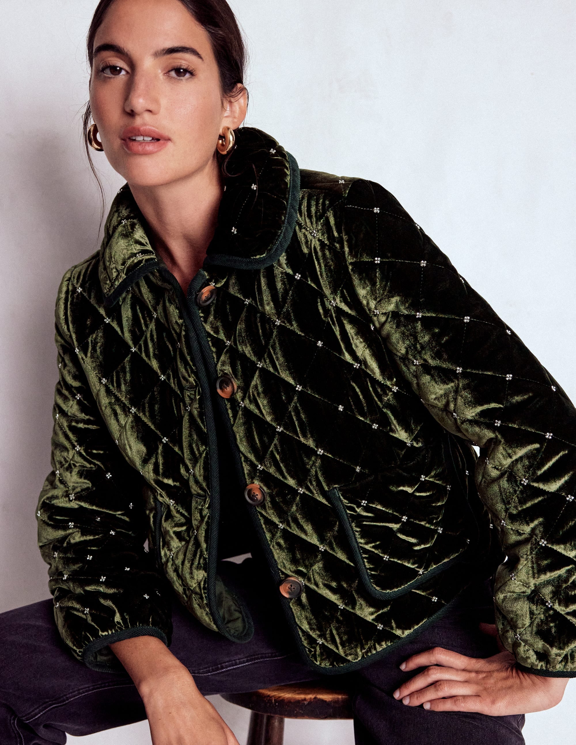Fitzrovia Steppjacke-Kohlblatt, Perlen
