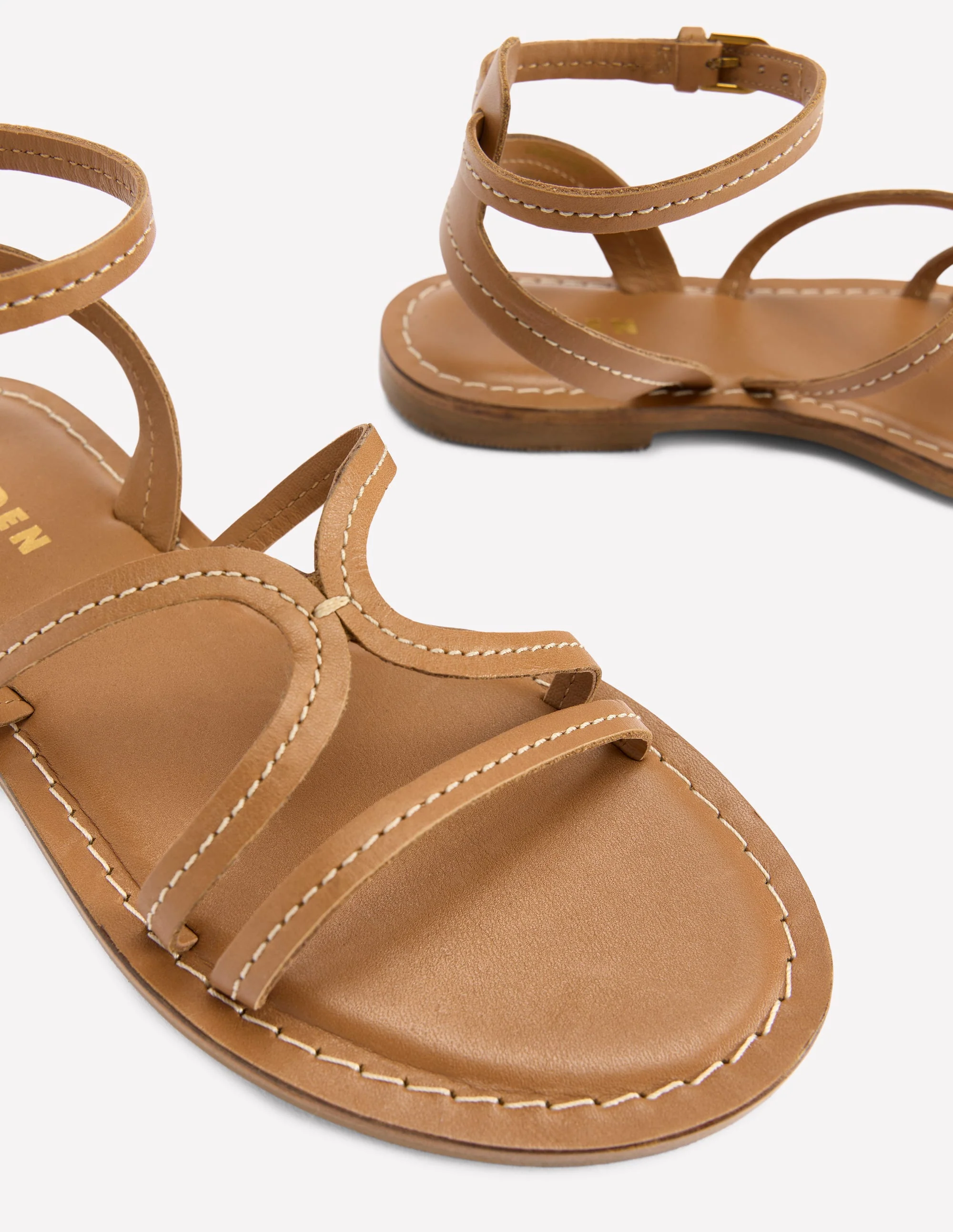 Flache Freizeit-Sandalen-Hellbraun - Image 4