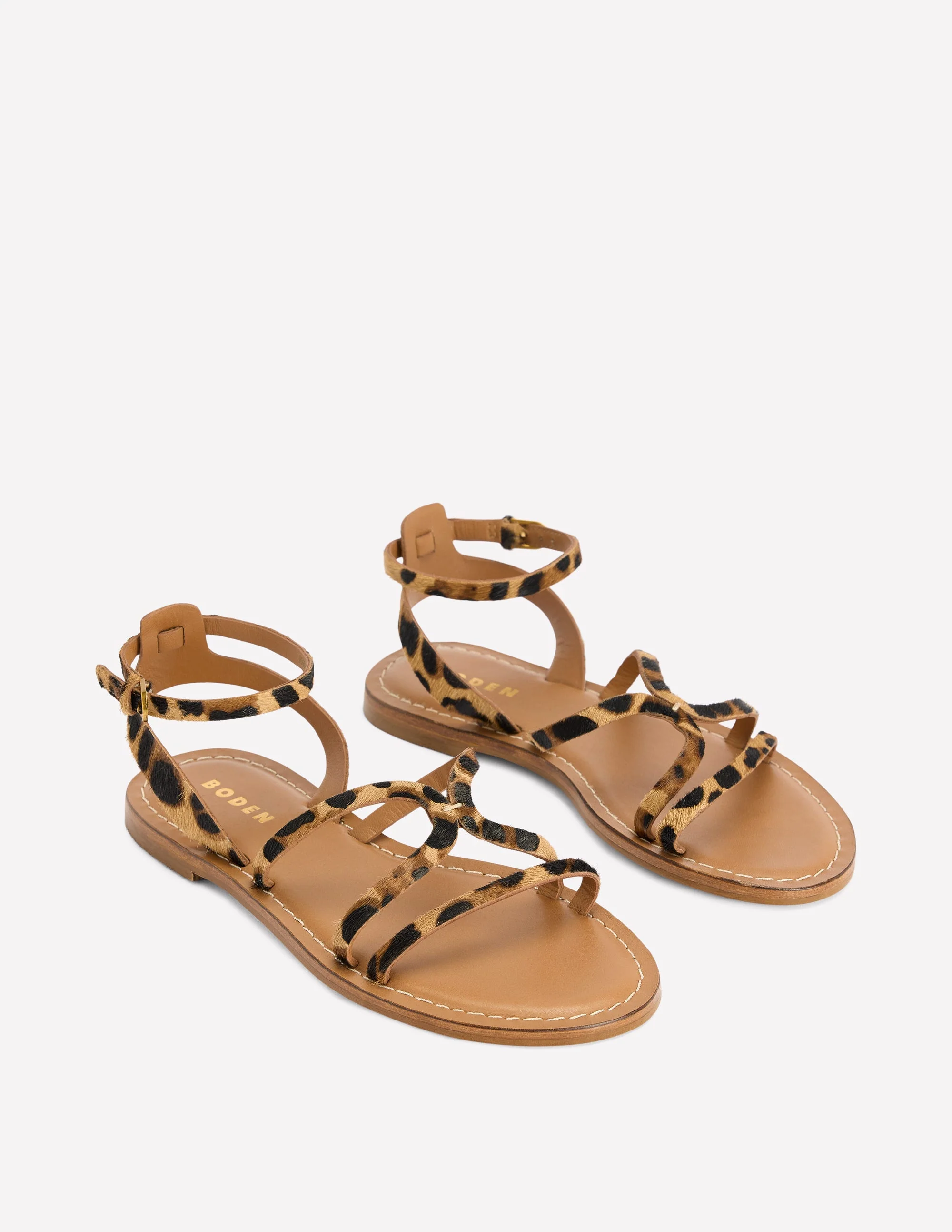 Flache Freizeit-Sandalen-Mohair, Leopardenmuster - Image 3