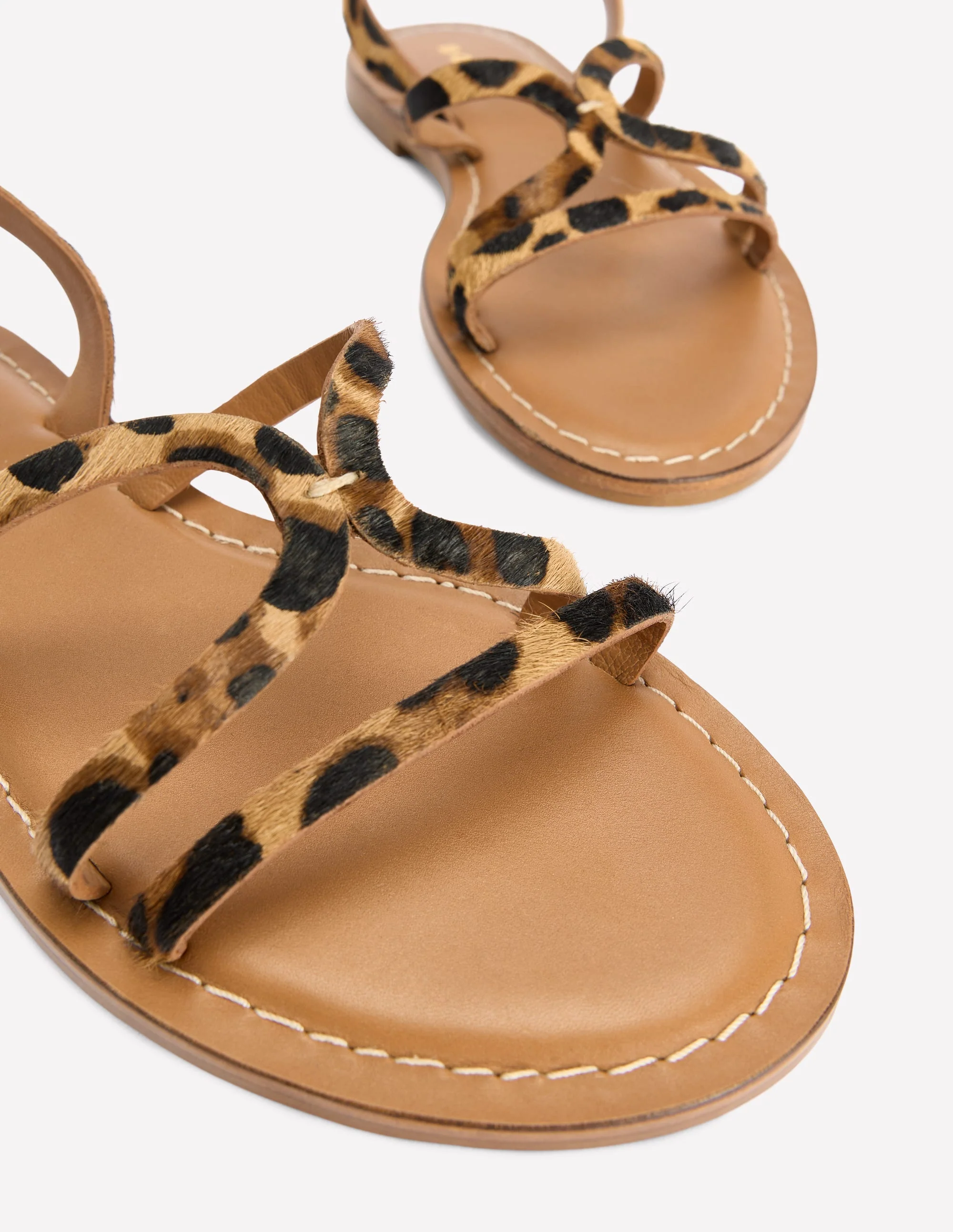 Flache Freizeit-Sandalen-Mohair, Leopardenmuster - Image 4