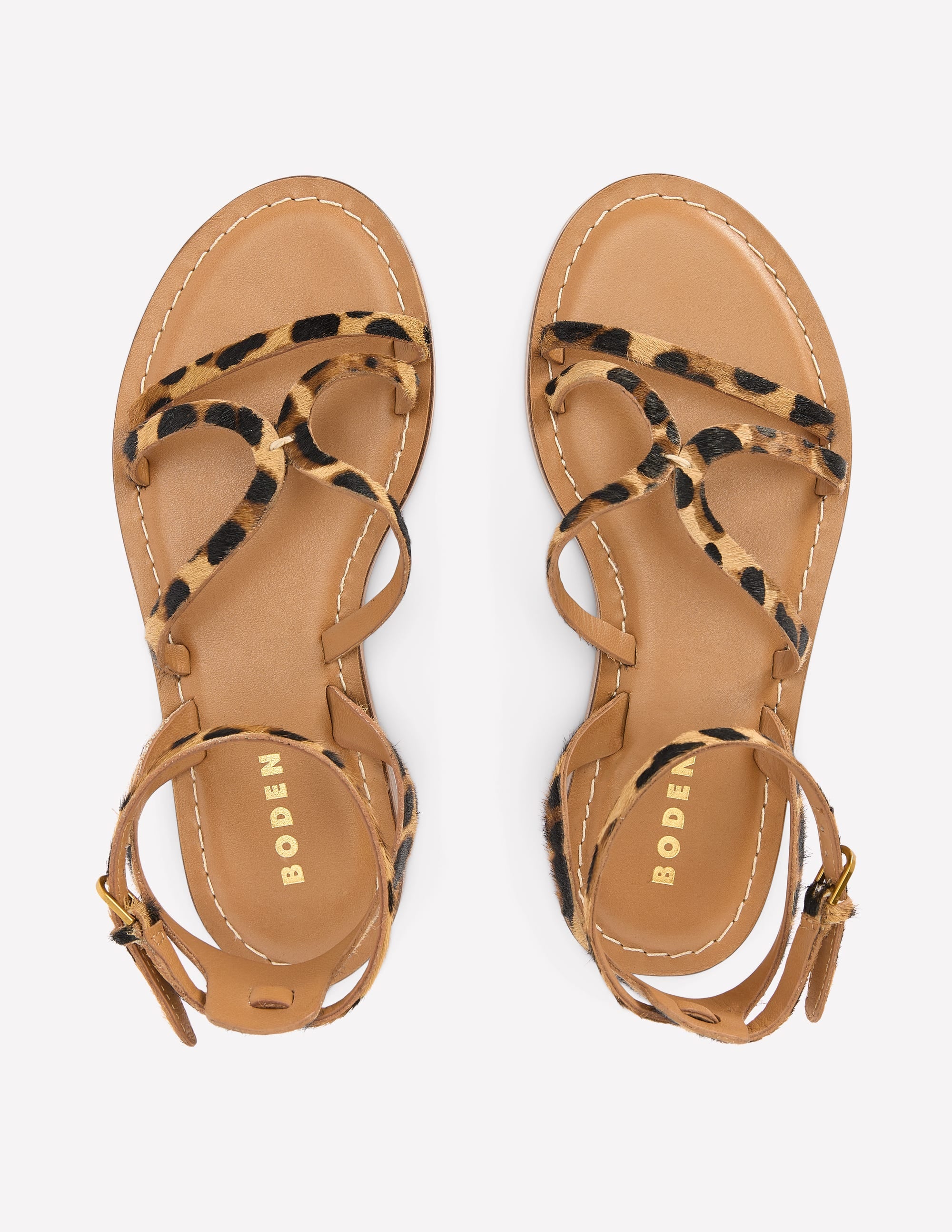 Flache Freizeit-Sandalen-Mohair, Leopardenmuster - Image 5