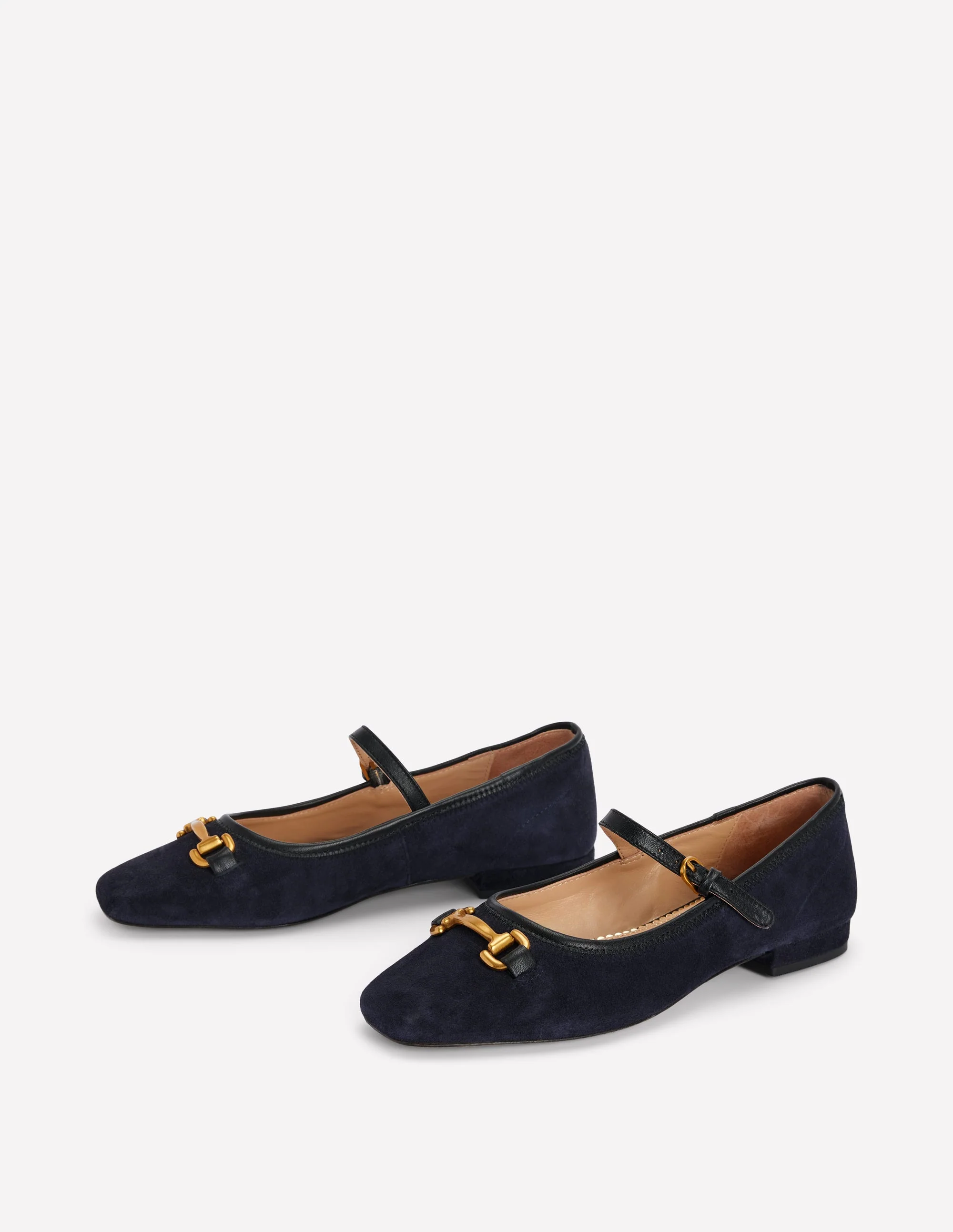 Flache Mary Janes mit Trensendetail-Dunkles Navy - Image 3
