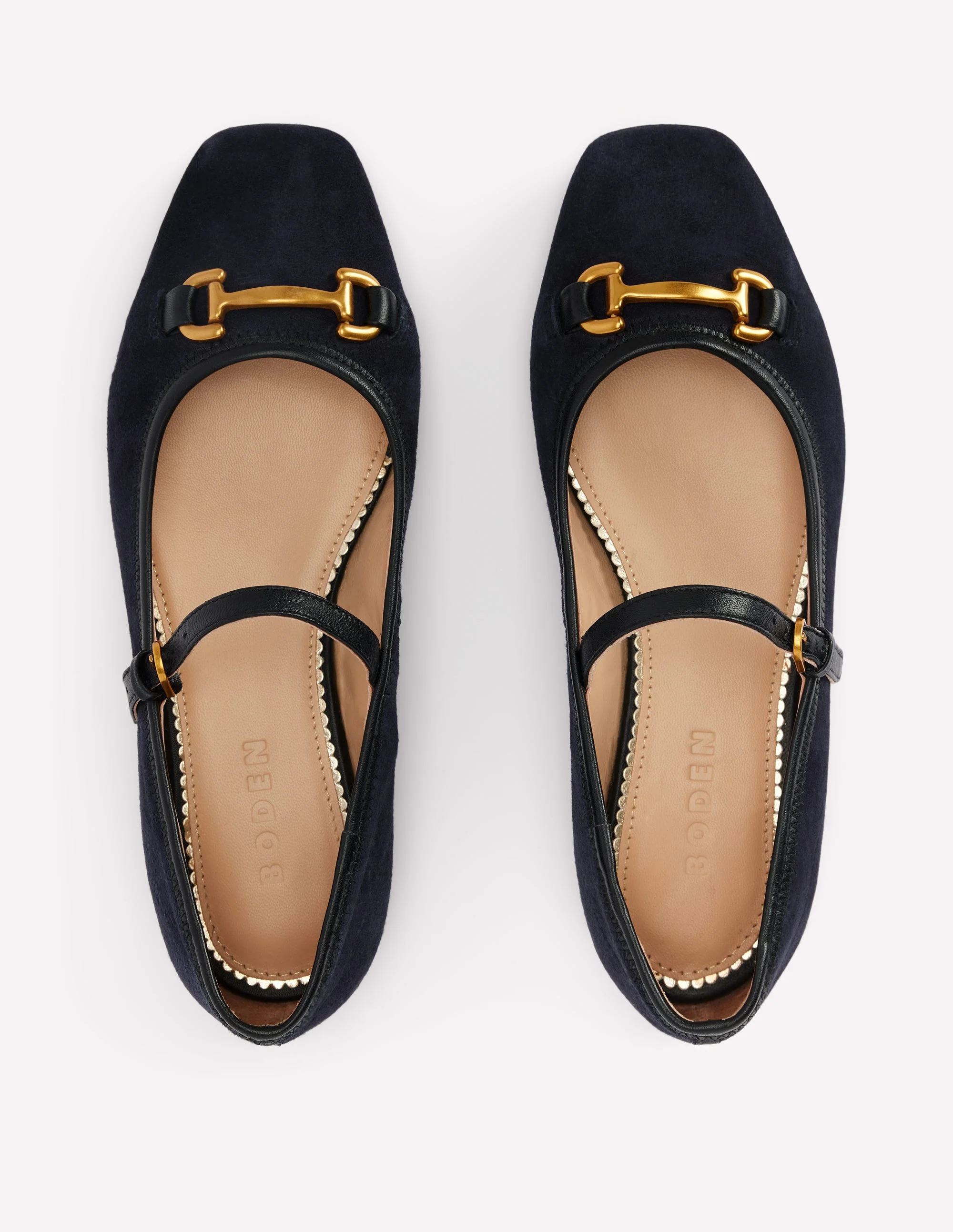 Flache Mary Janes mit Trensendetail-Dunkles Navy - Image 5