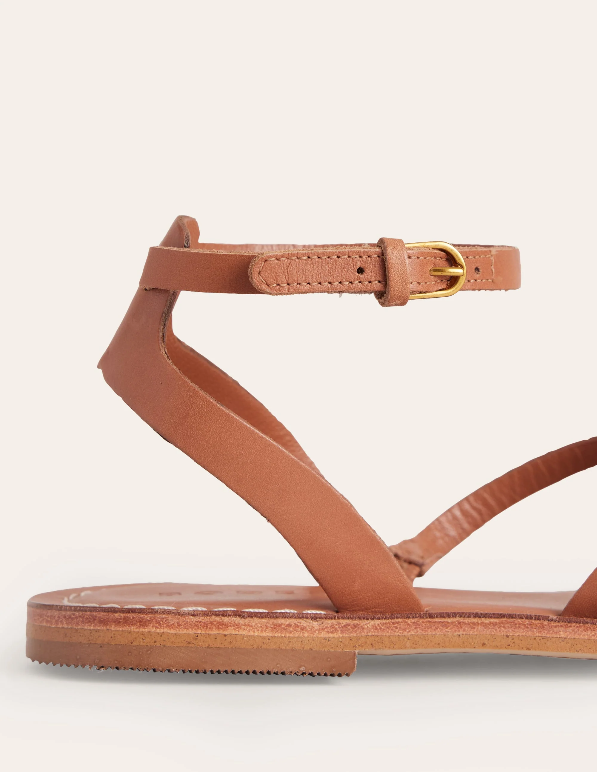 Flache Sandalen für jeden Tag-Hellbraun Leder - Image 4
