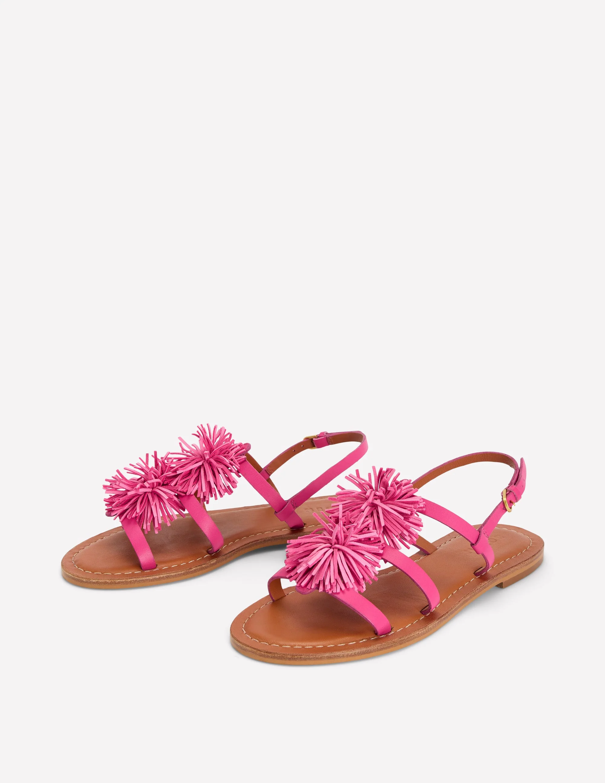 Flache Sandalen mit Bommeln-ROSA - Image 3