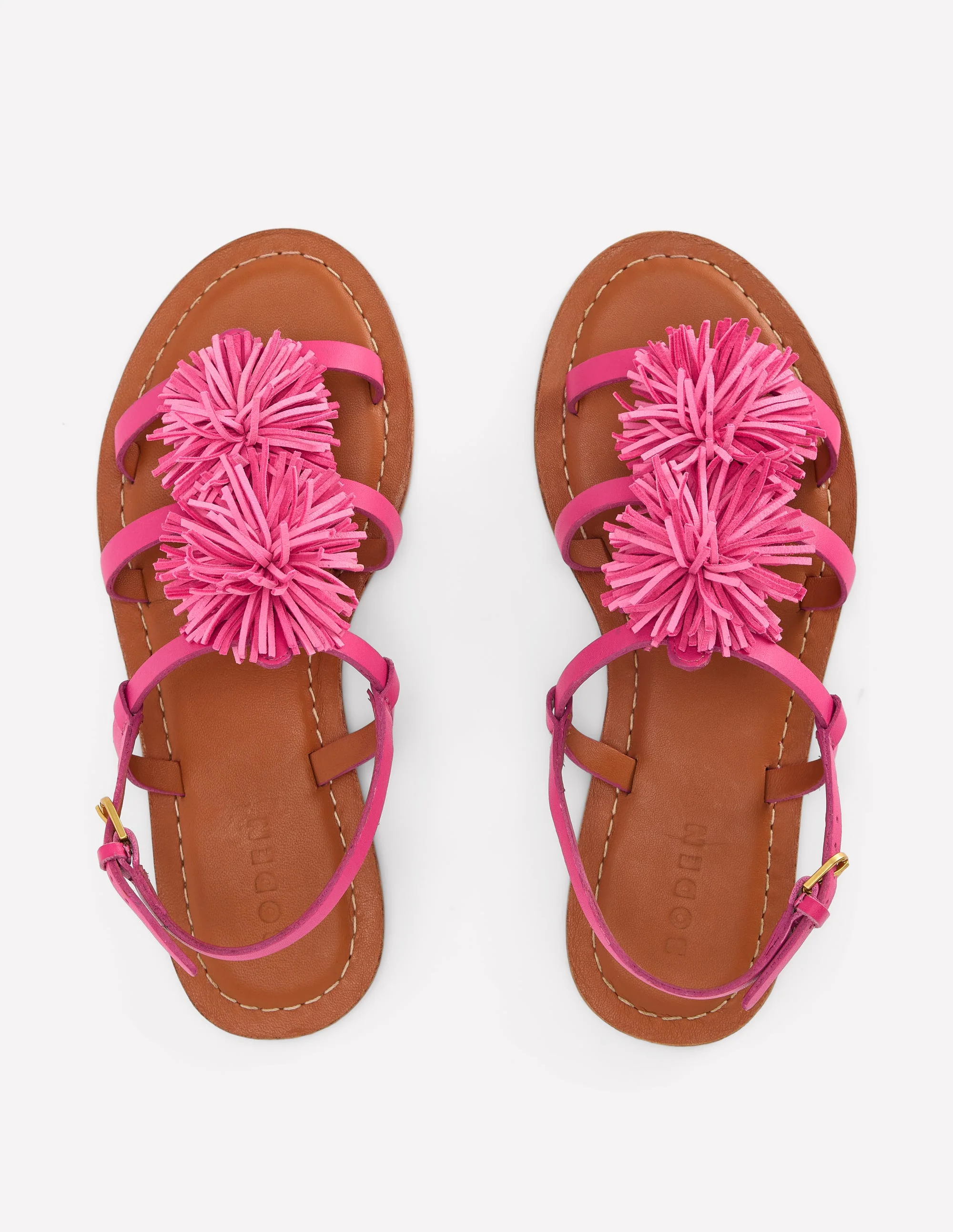 Flache Sandalen mit Bommeln-ROSA - Image 5