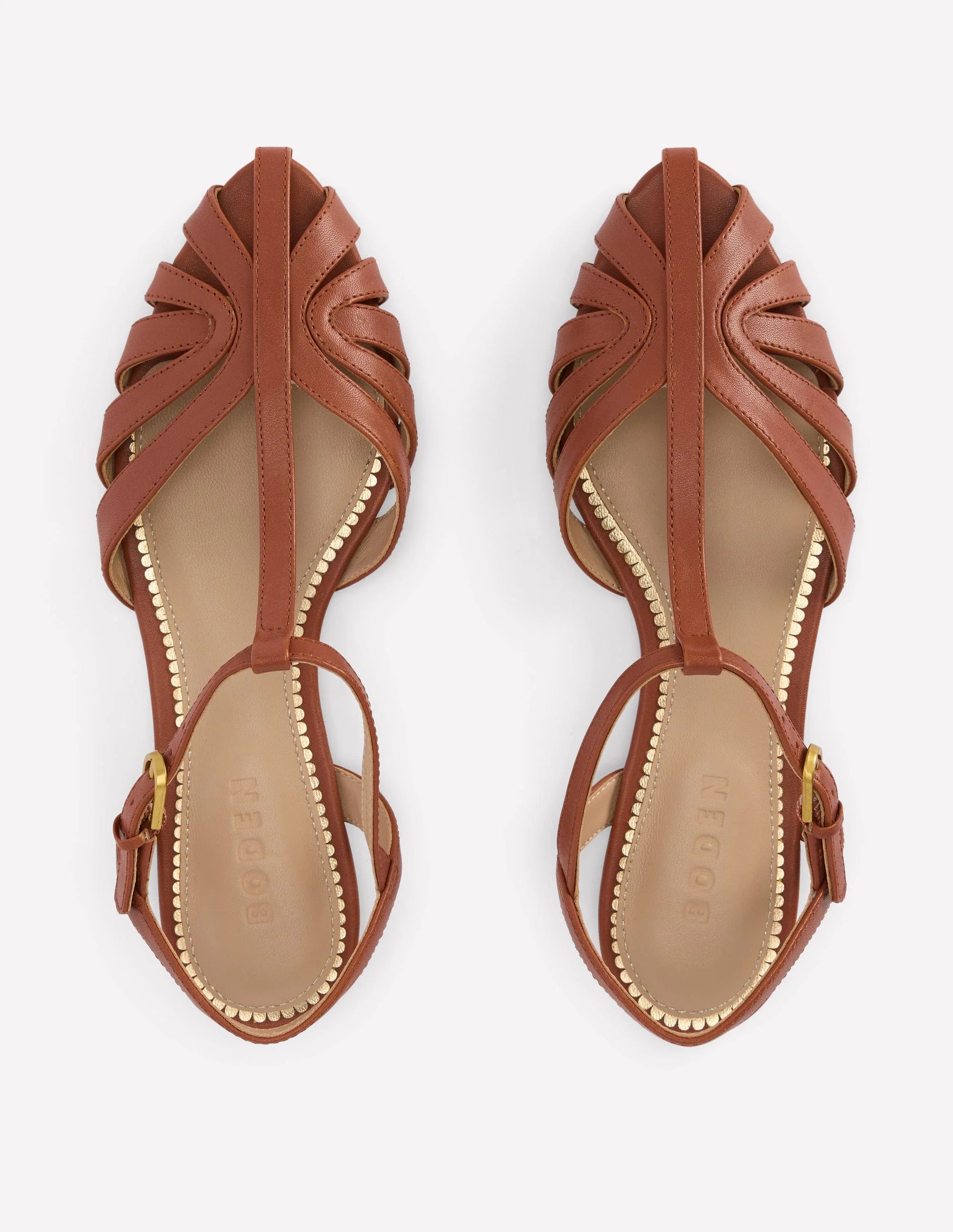Flache Sandalen mit Gitterdesign-Hellbraun - Image 5