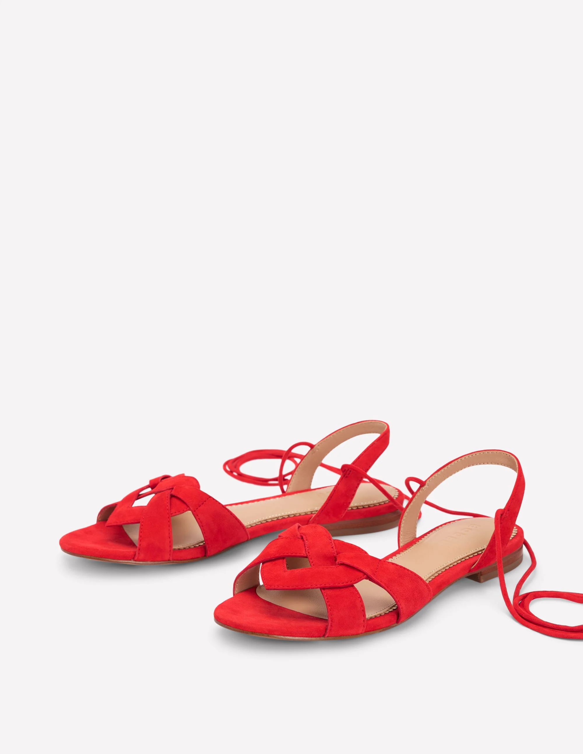 Flache Sandalen mit Herzdetail-Briefkastenrot - Image 3