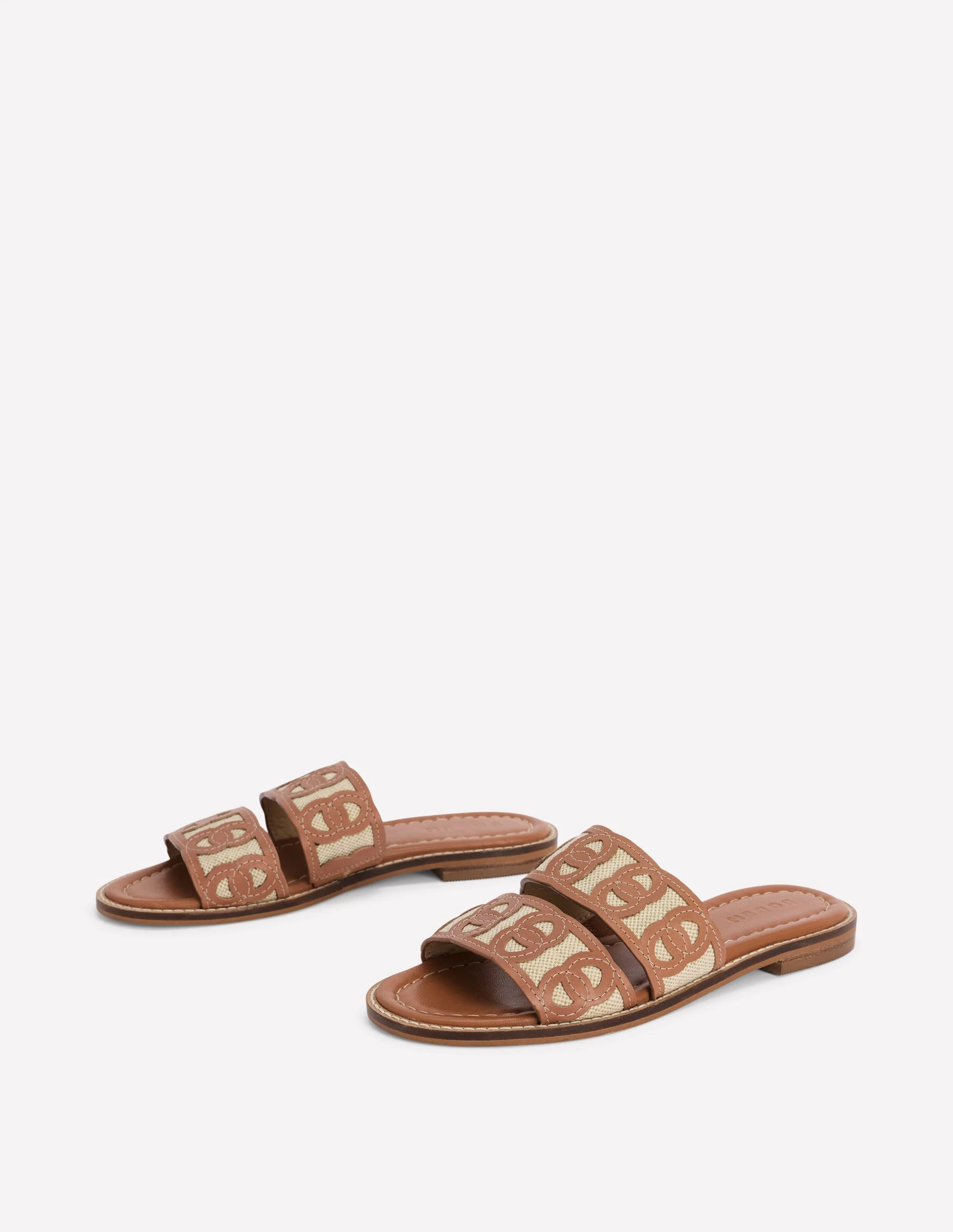 Flache Sandalen mit verschlungenem Design-Hellbraun - Image 3