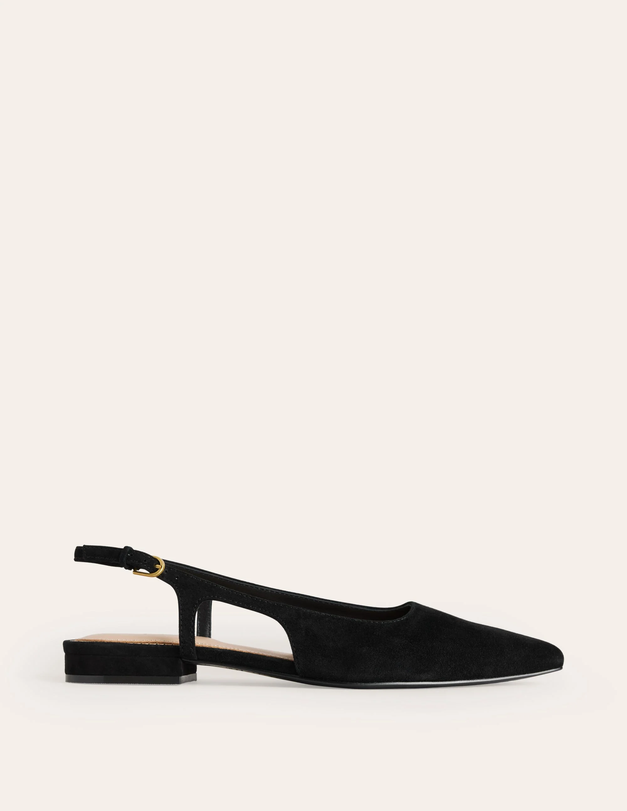 Flache Slingback-Sandalen-Schwarz Wildleder - Image 2