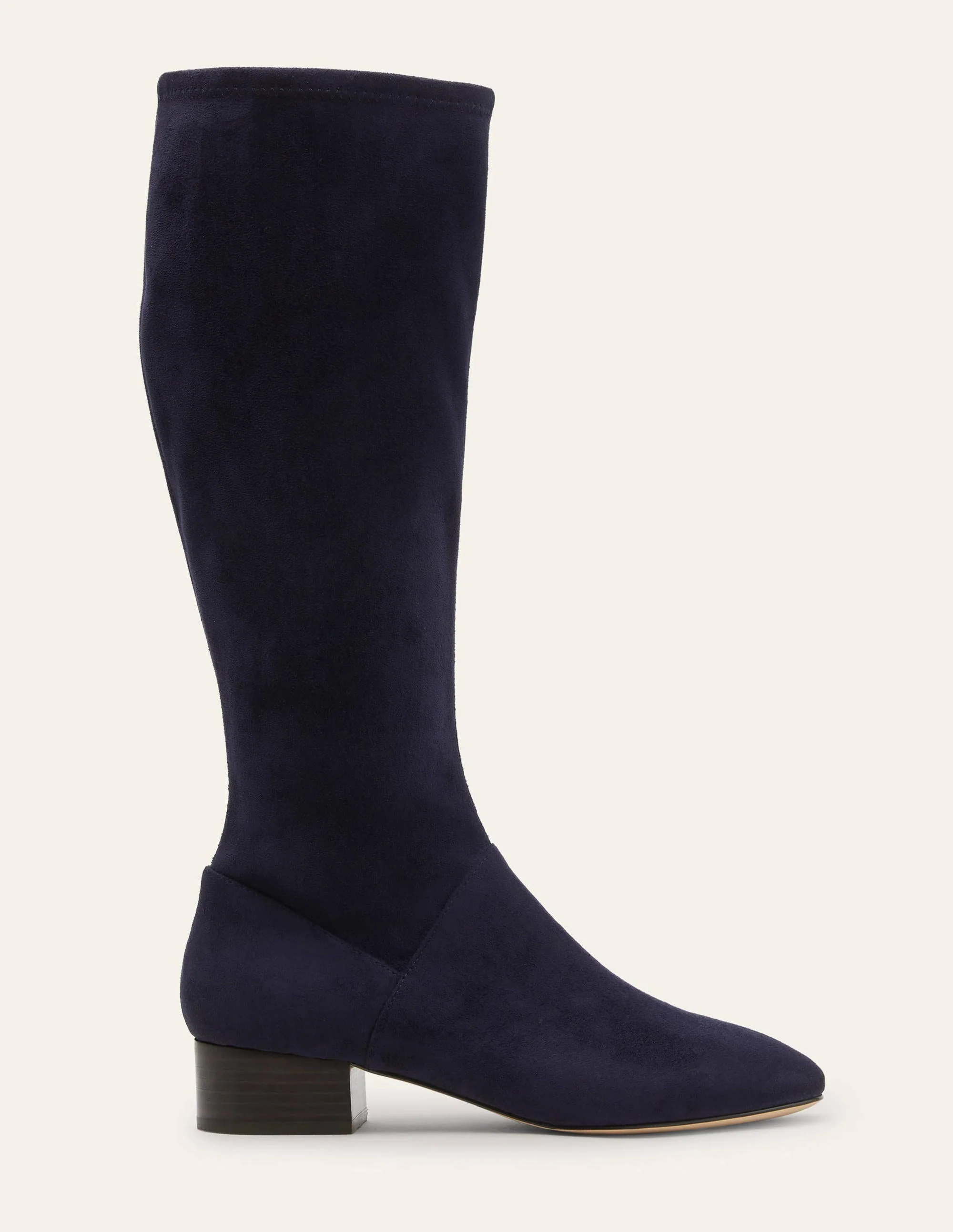 Flache Stiefel mit Stretch-Marineblau - Image 4