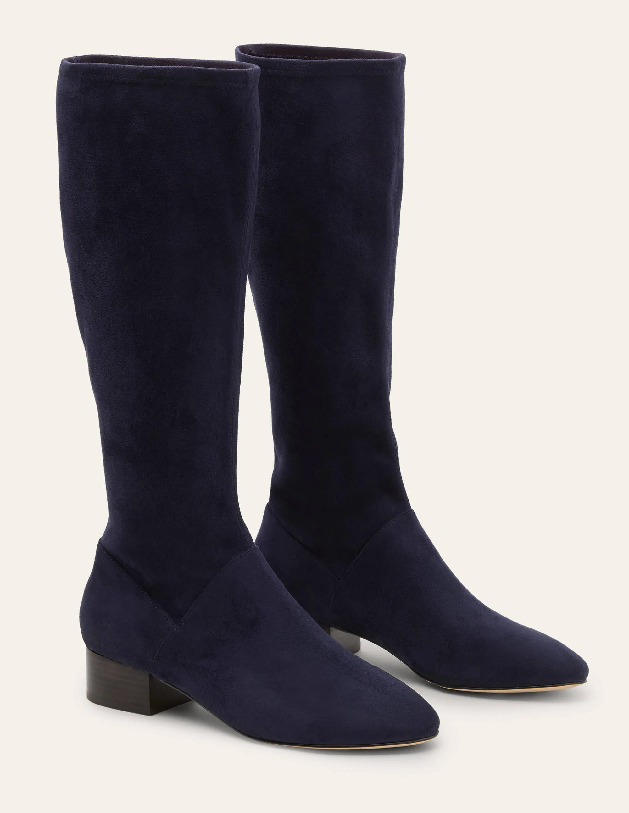 Flache Stiefel mit Stretch-Marineblau - Image 5