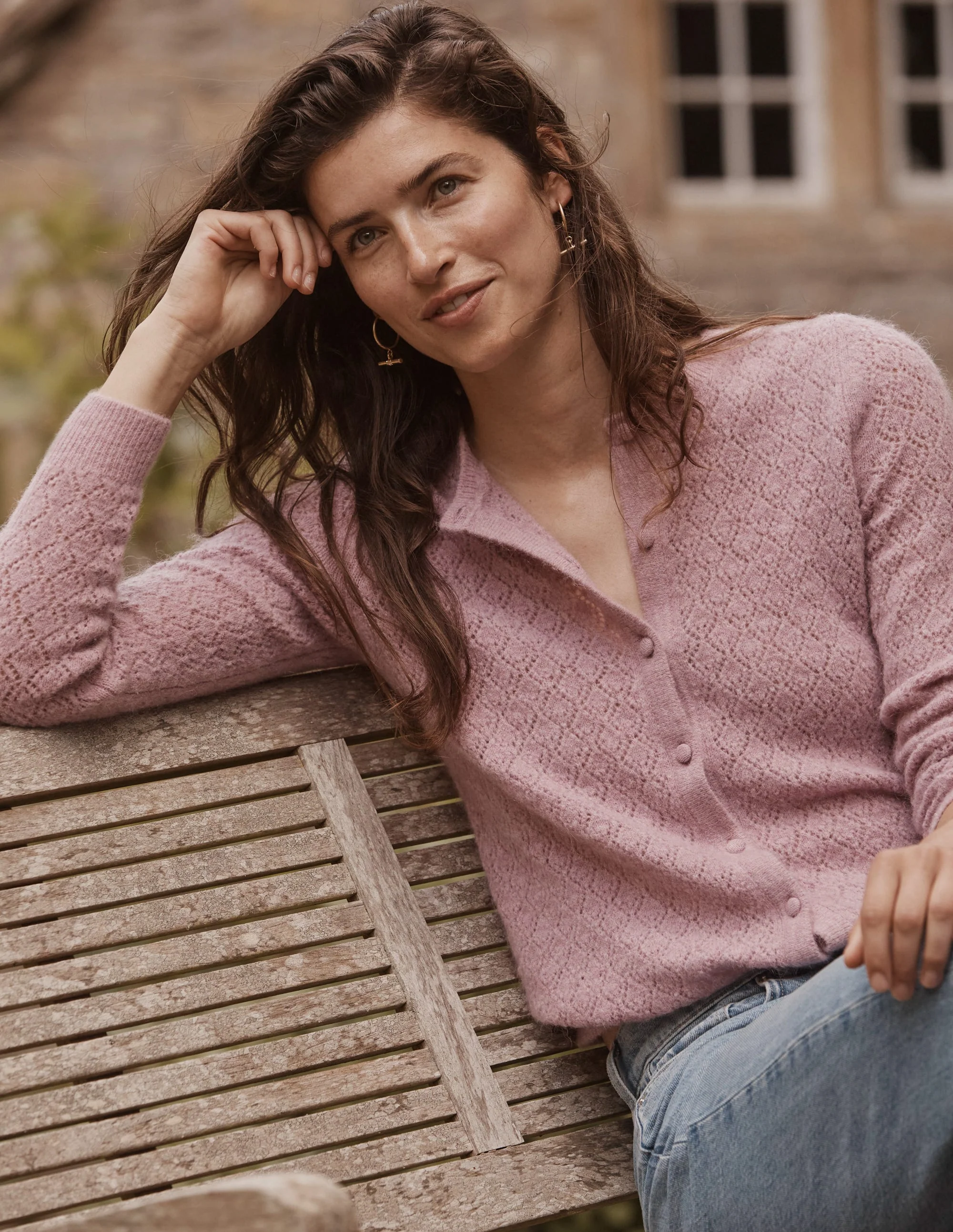Flauschige Pointelle-Strickjacke-Erdbeer-Sorbet - Image 10