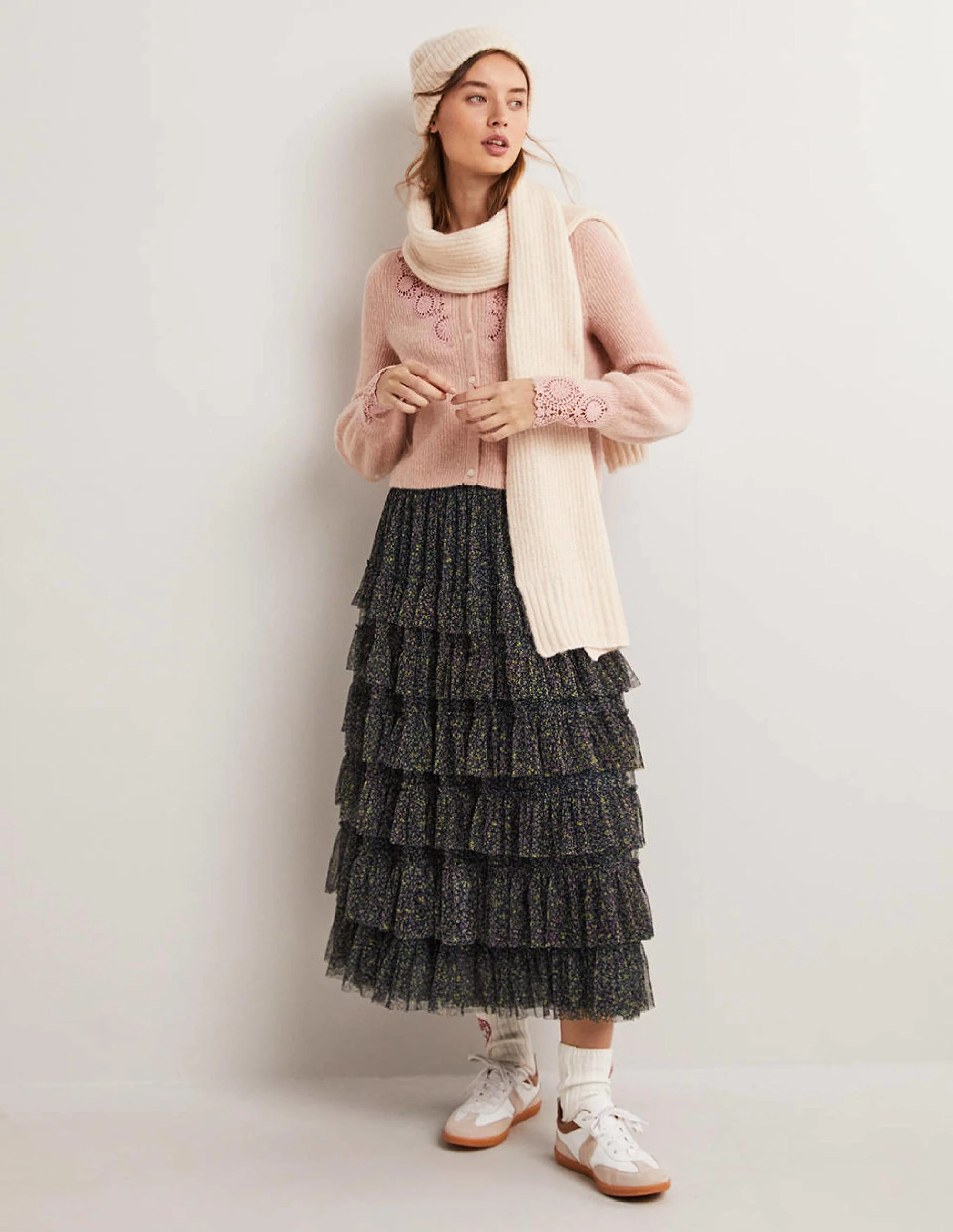 Flauschiger Cardigan mit Stickerei-Eisrosa, Stickerei - Image 6