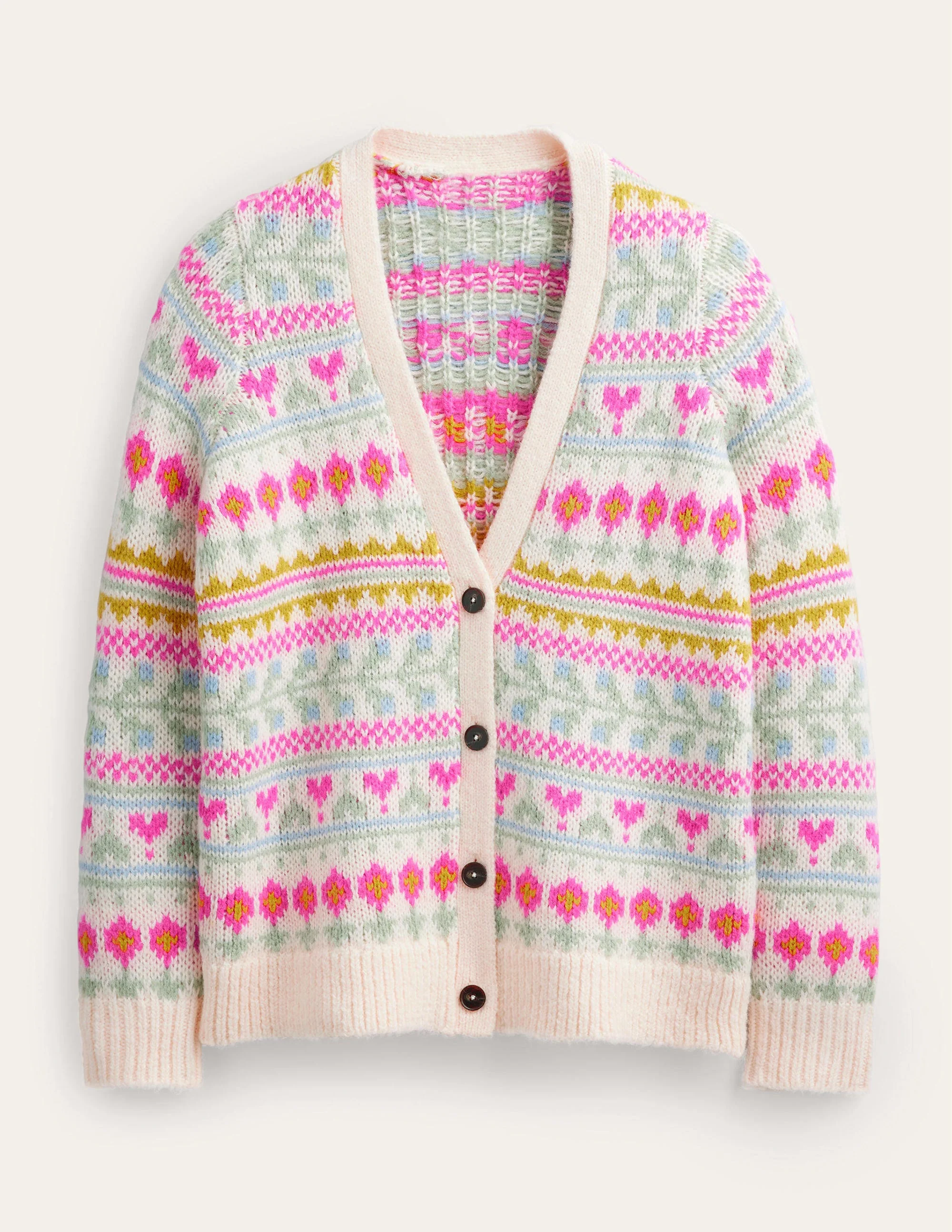Flauschiger Fair-Isle-Cardigan-Naturweiß/Bunt, Fair-Isle-Muster - Image 6