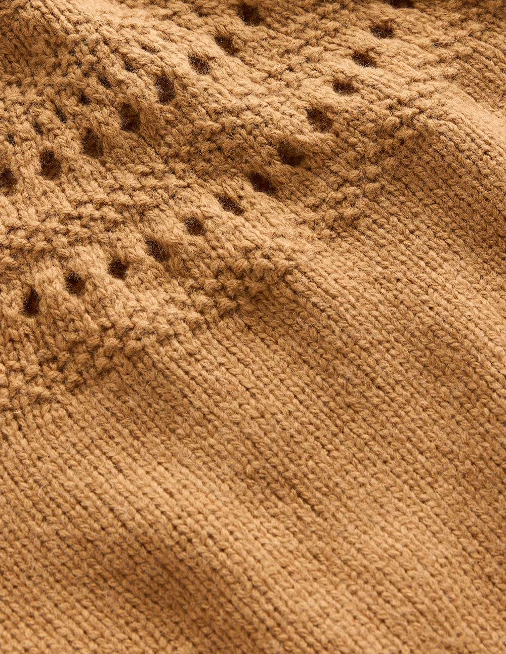 Flauschiger Grobstrickpullover-Camel Meliert - Image 7