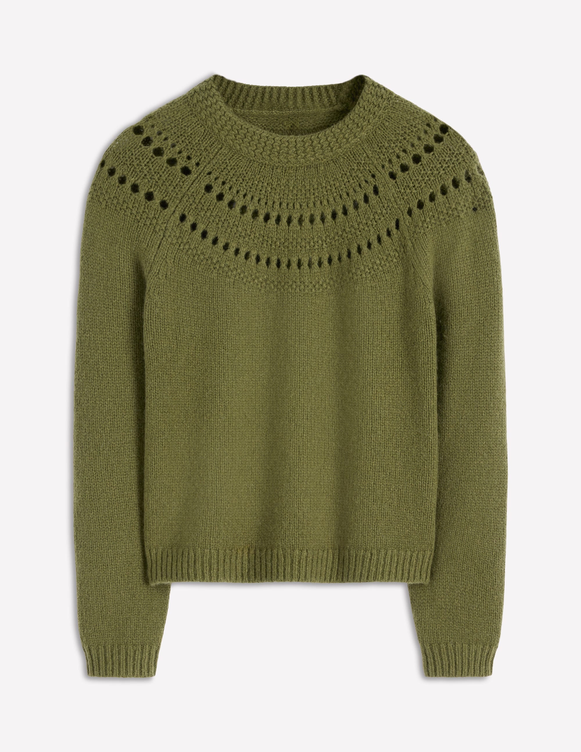 Flauschiger Grobstrickpullover-Waldgrün - Image 5
