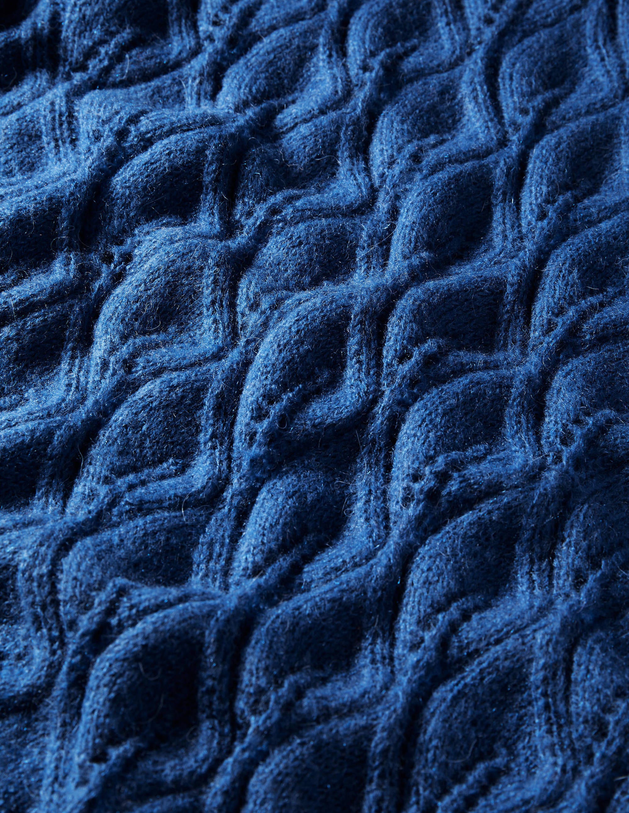Flauschiger Pointelle-Pullover-Kobaltblau - Image 6