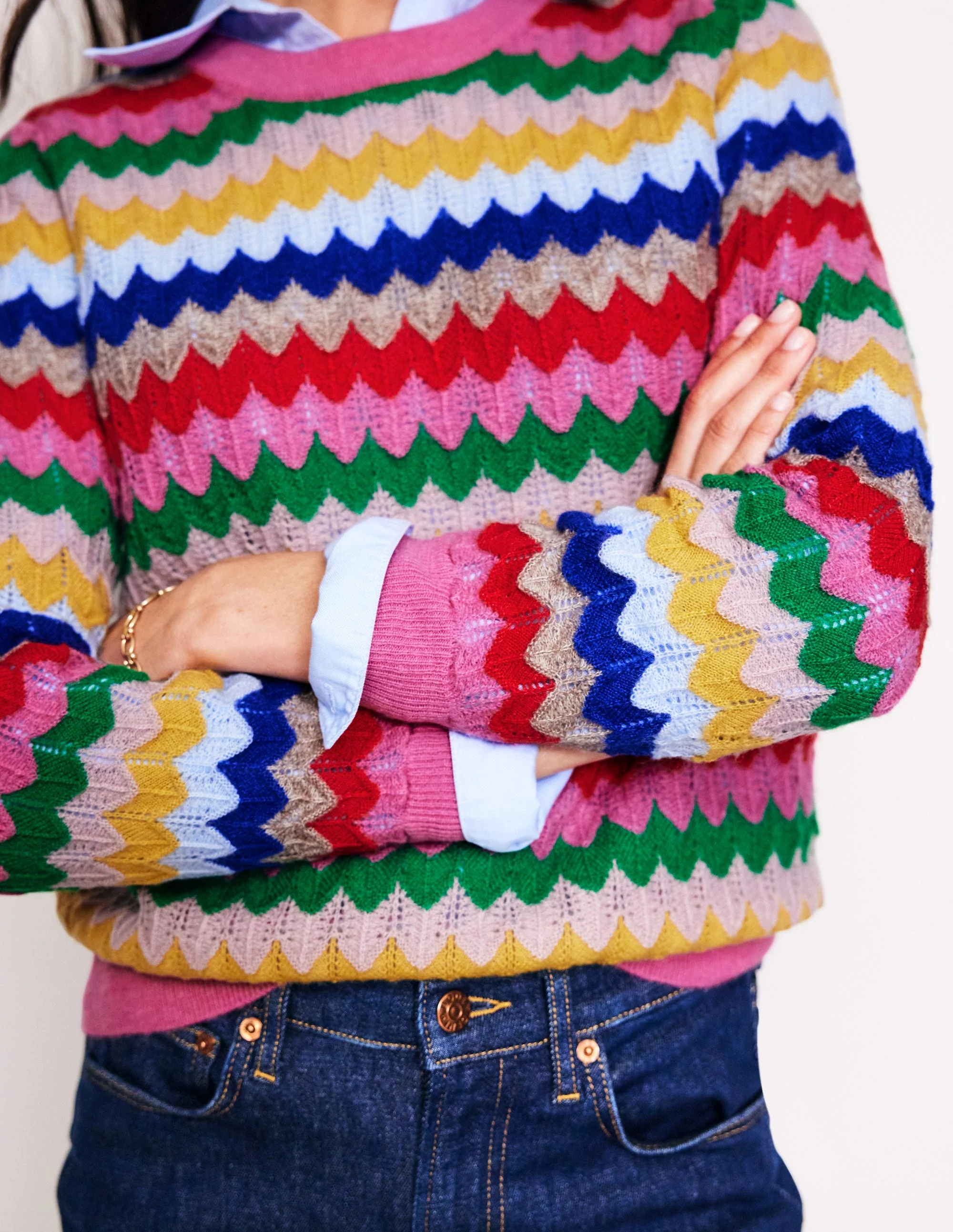 Flauschiger Pullover mit Struktur und Ziernaht-Arctic - Image 2