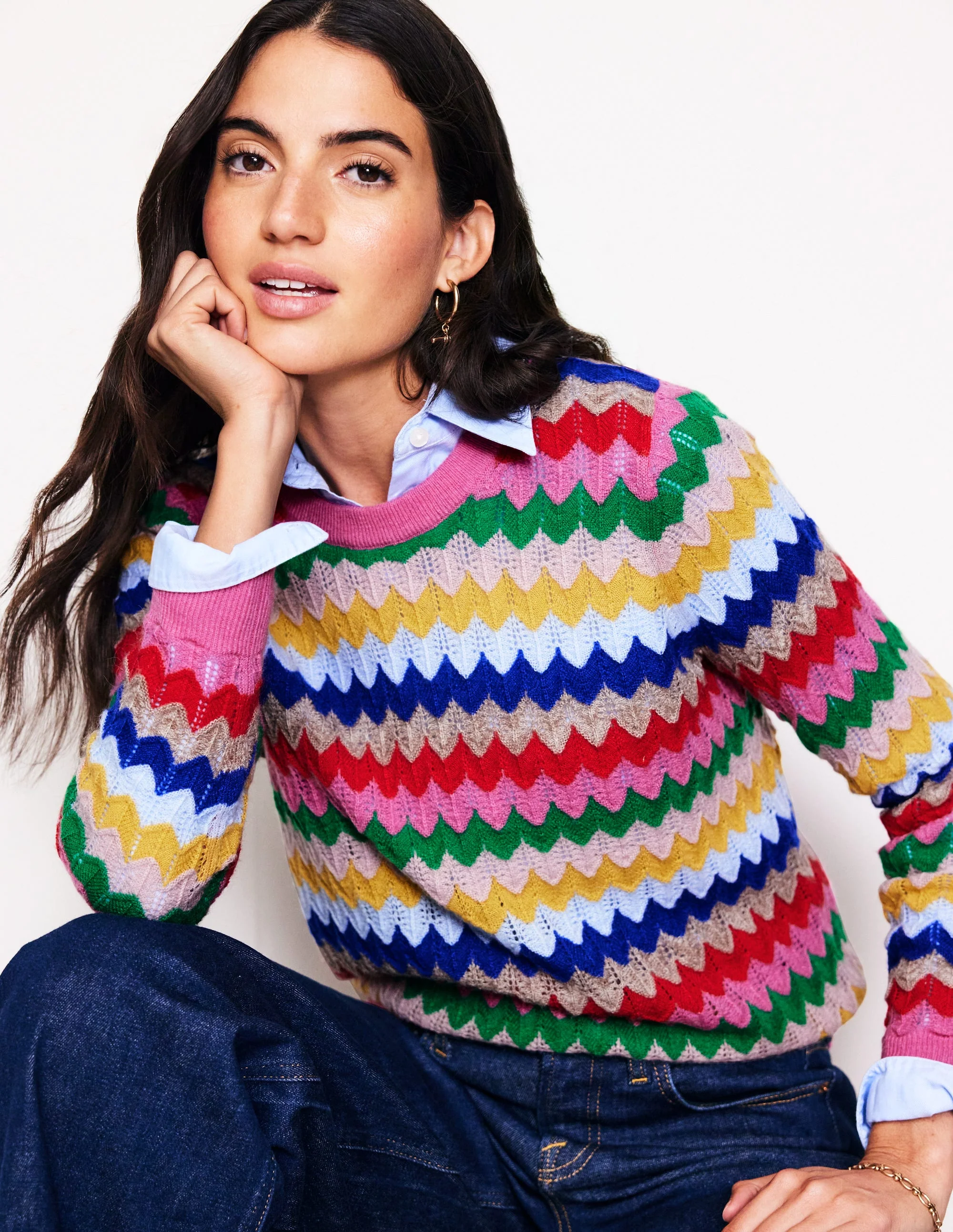 Flauschiger Pullover mit Struktur und Ziernaht-Arctic - Image 4