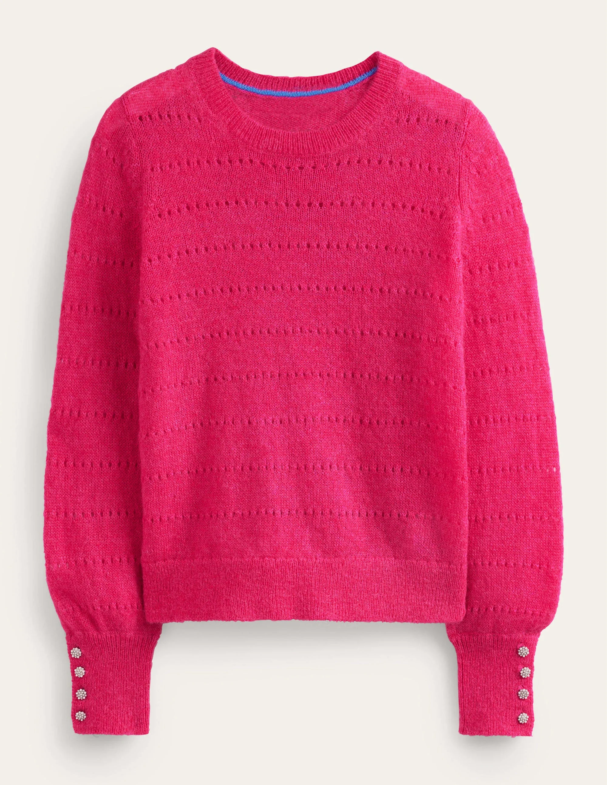 Flauschiger, texturierter Pullover-Kräftiges Rosa - Image 5