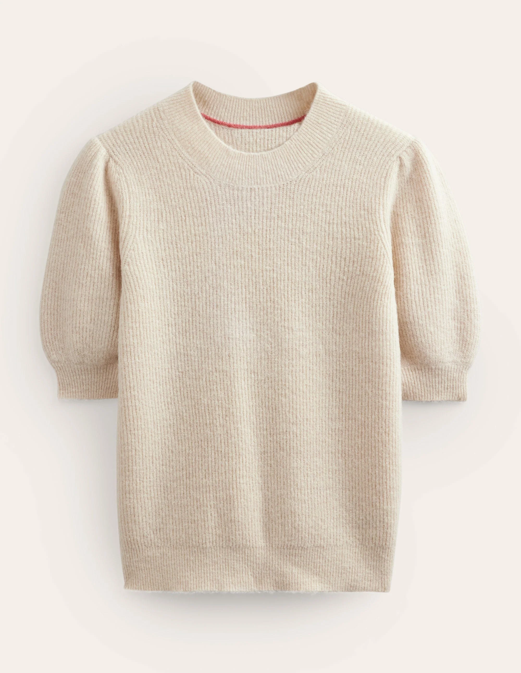 Flauschiges Rippstrick-T-Shirt-Seilbraun - Image 6