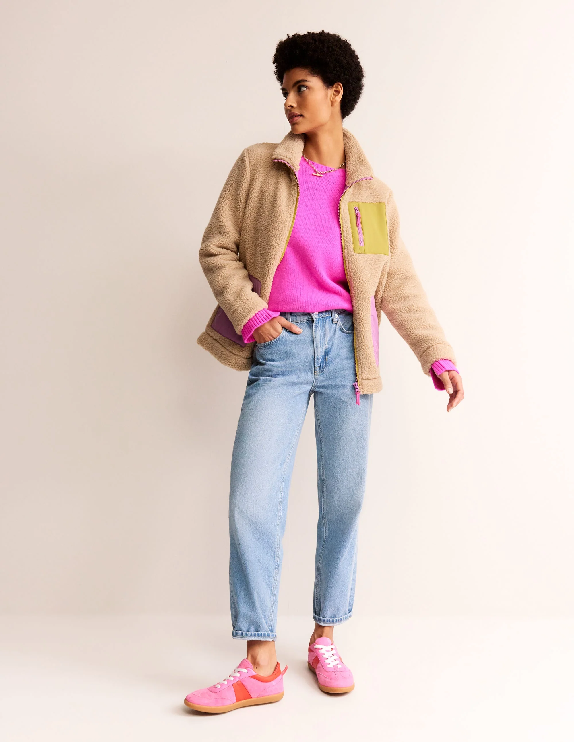 Fleecejacke aus Borg-Maulbeere, Antik Moos - Image 4