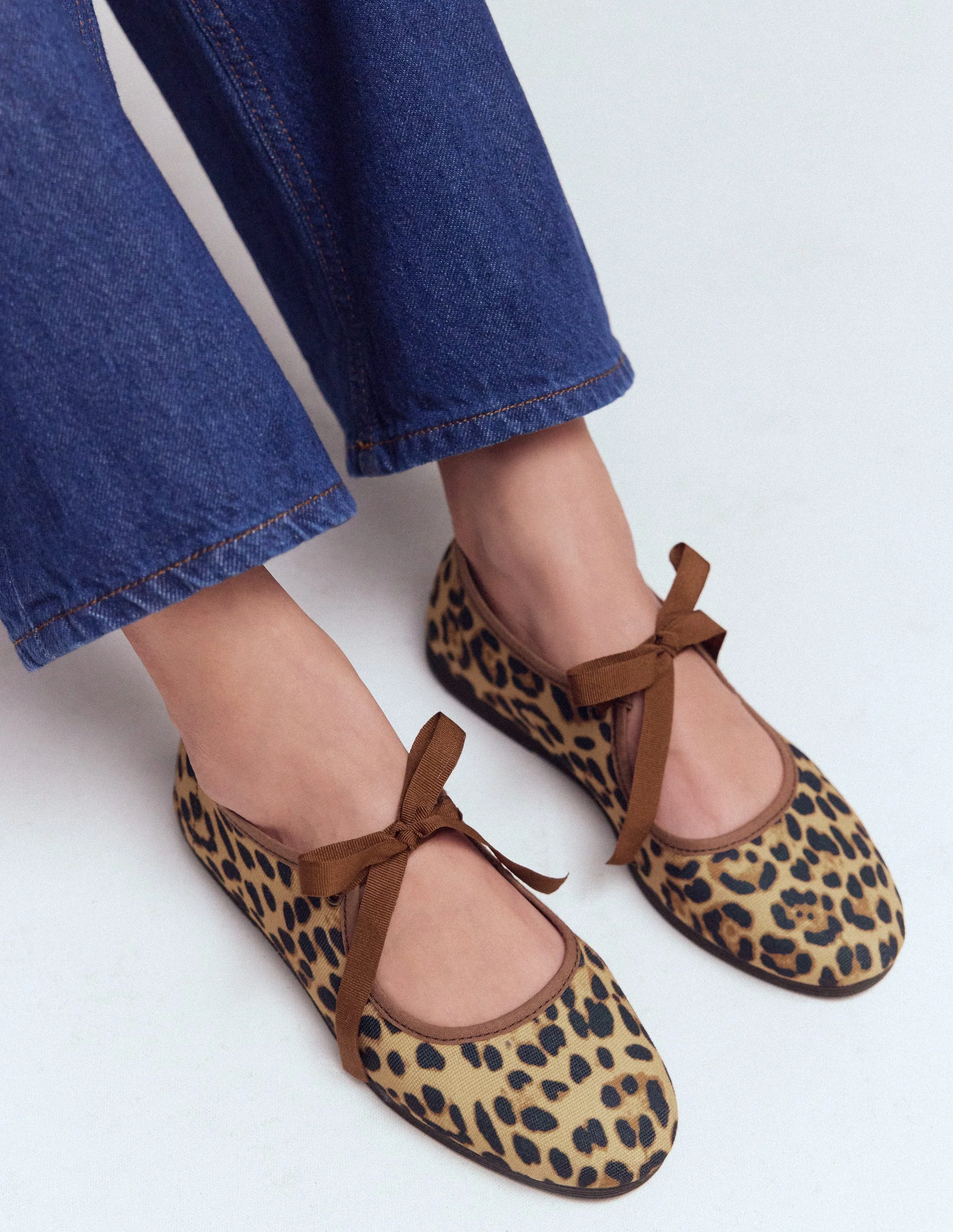 Flexible Mary Janes zum Schnüren-Mohair, Leopardenmuster - Image 2