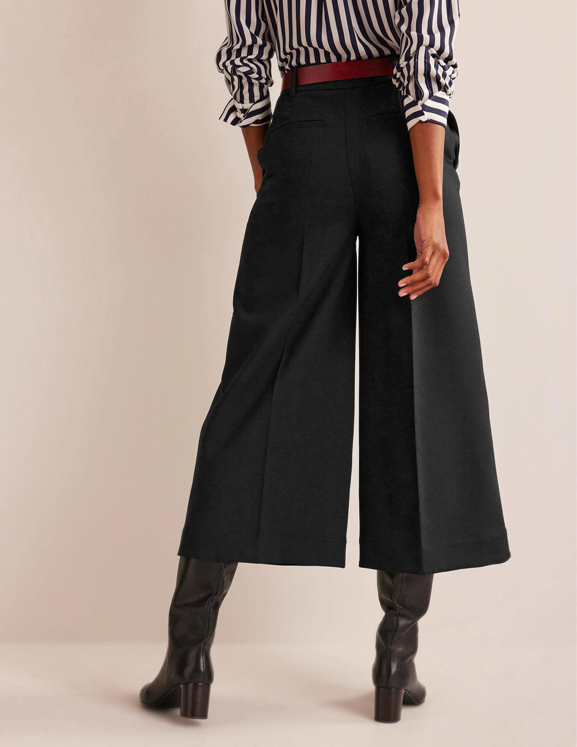 Fließende Culottes mit weitem Bein-Schwarz - Image 3