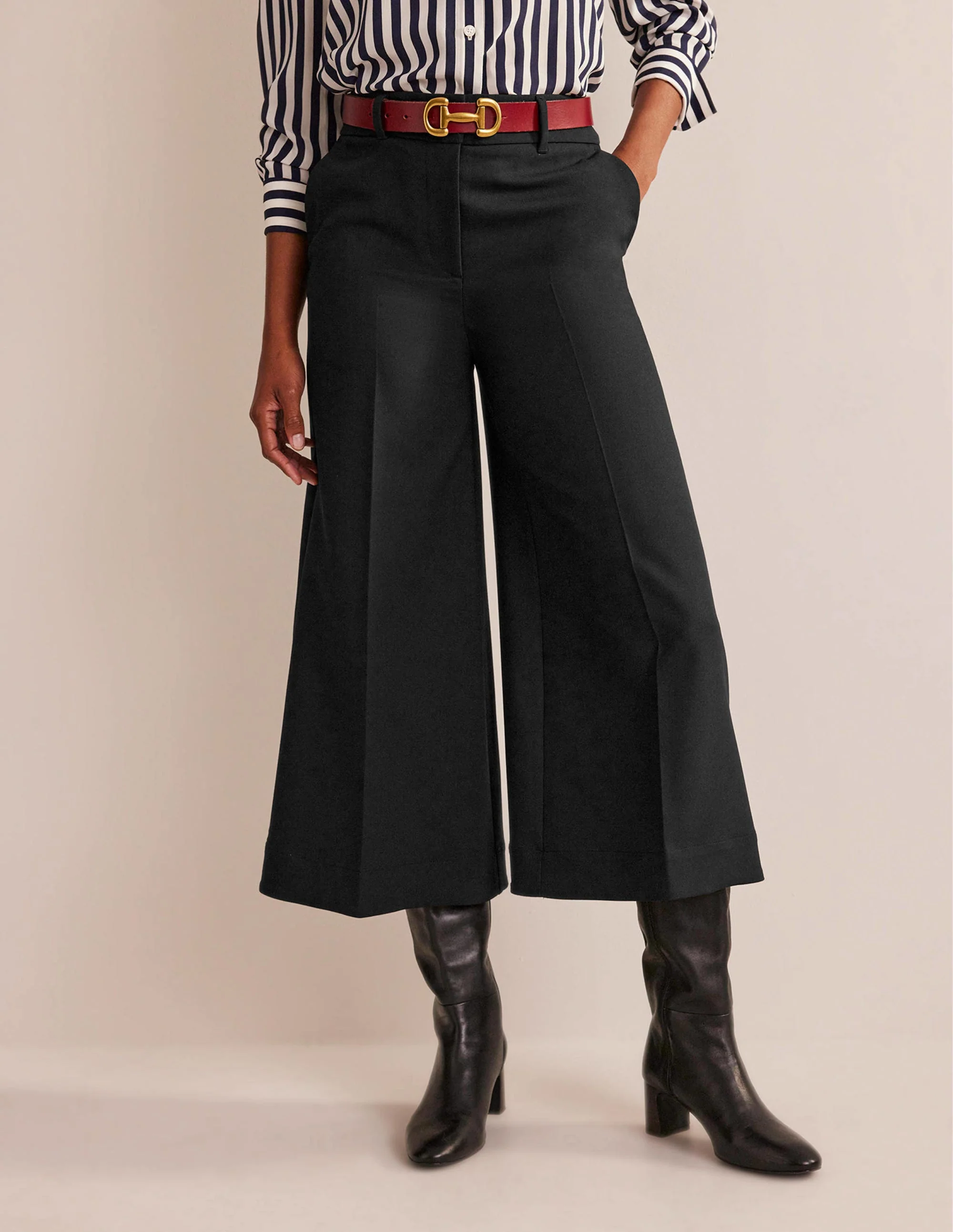 Fließende Culottes mit weitem Bein-Schwarz - Image 4