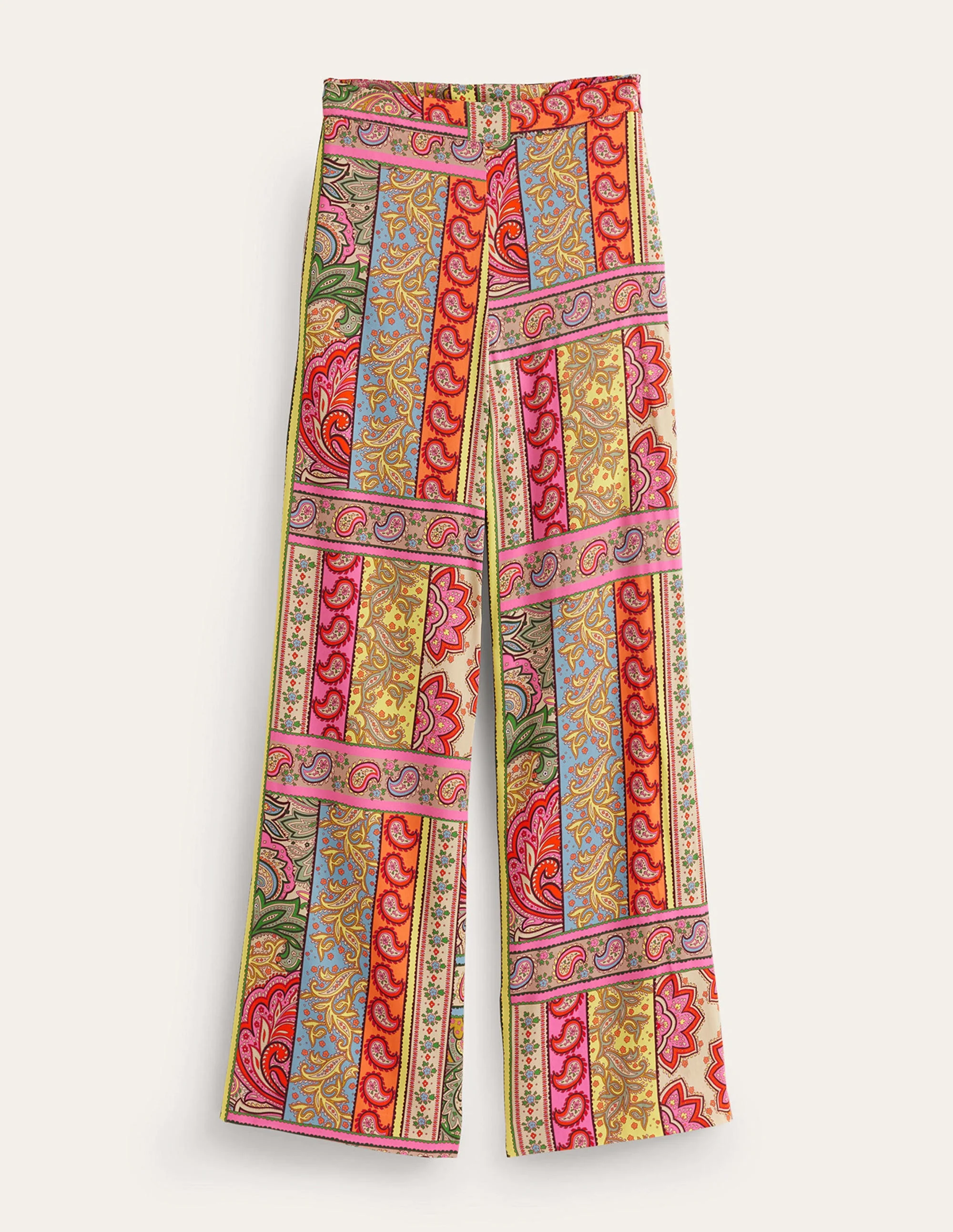 Fließende Hose mit weitem Bein-Bunt, Patchwork - Image 6
