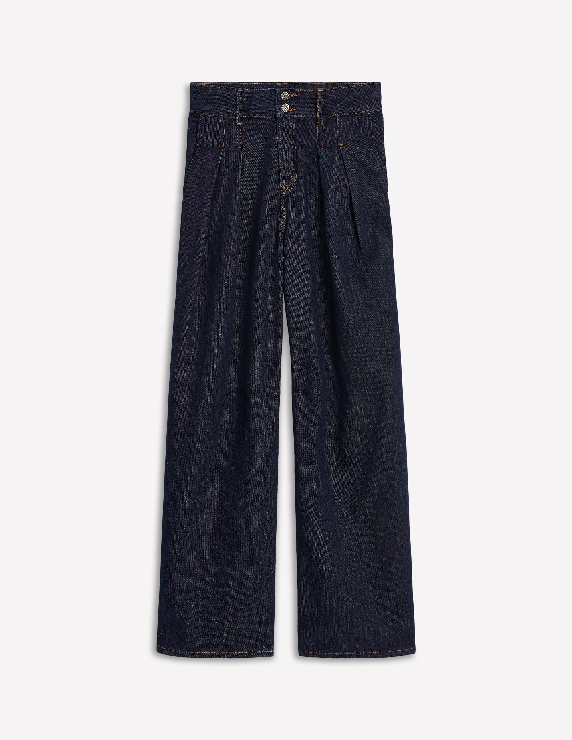Fließende Jeanshose mit mittelhohem Bund-Indigo Waschung - Image 6