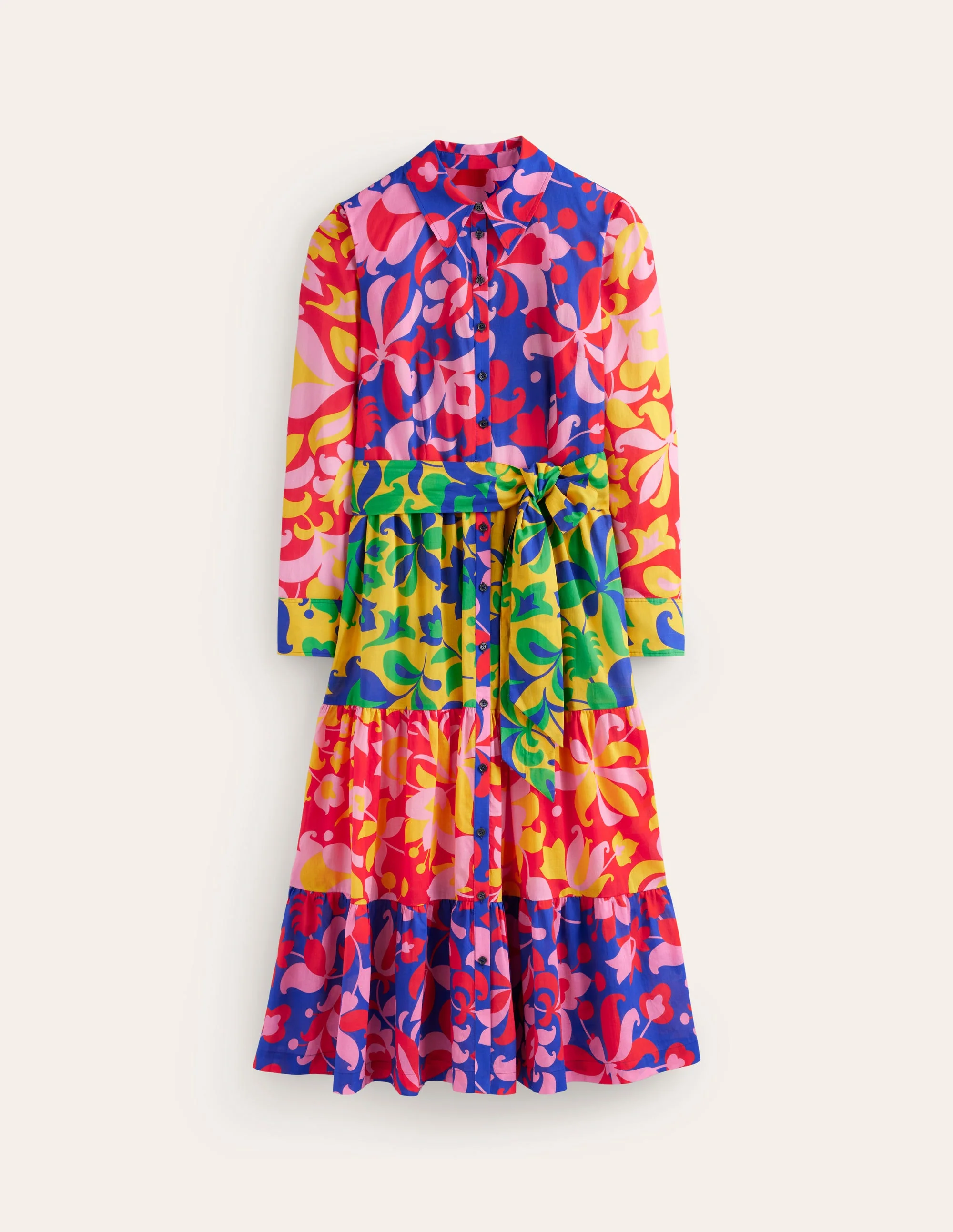 Flo Midi-Hemdblusenkleid aus Baumwolle-Abstrakte Tulpe, Kuddelmuddel - Image 6