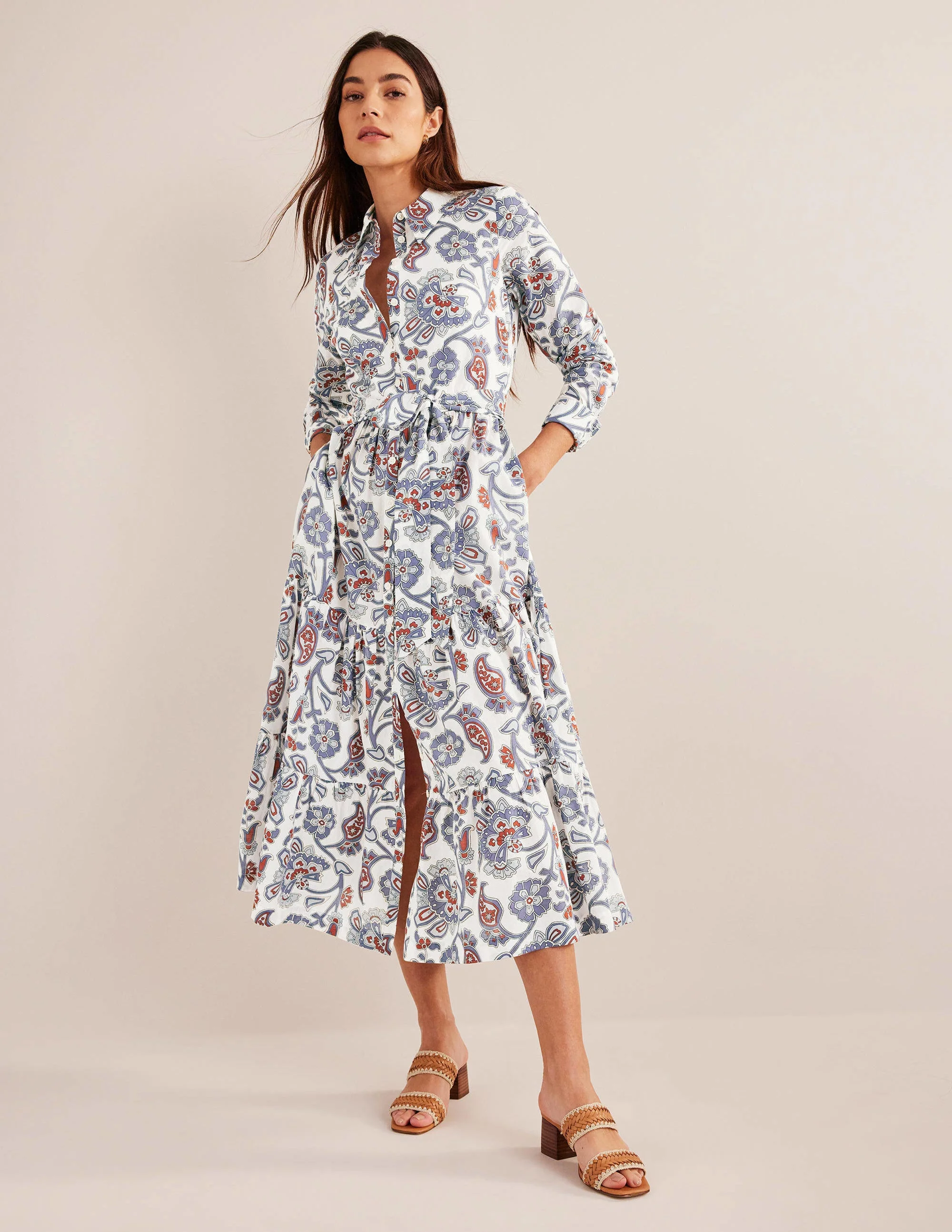 Flo Midi-Hemdblusenkleid aus Baumwolle-Nachtblau - Image 2