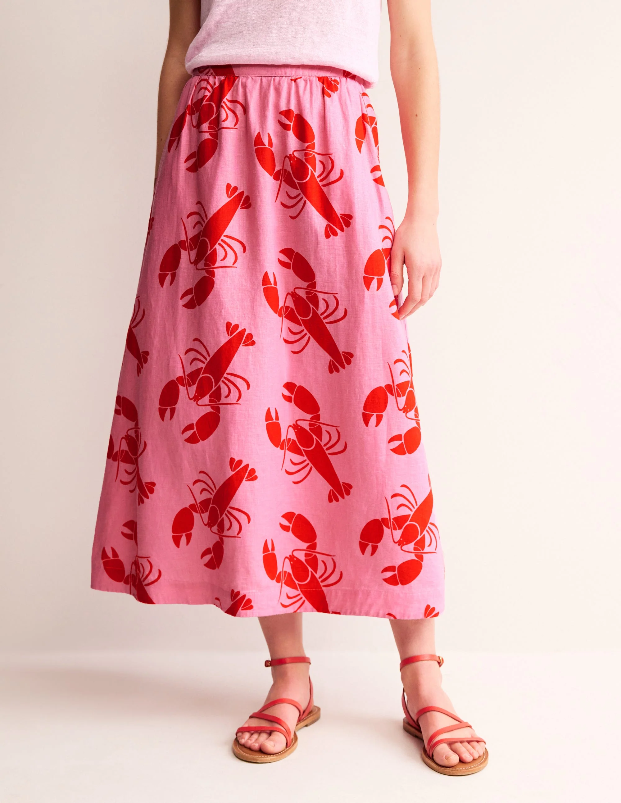 Florence Leinenrock-Kaschmir Rose, Hummer - Image 4